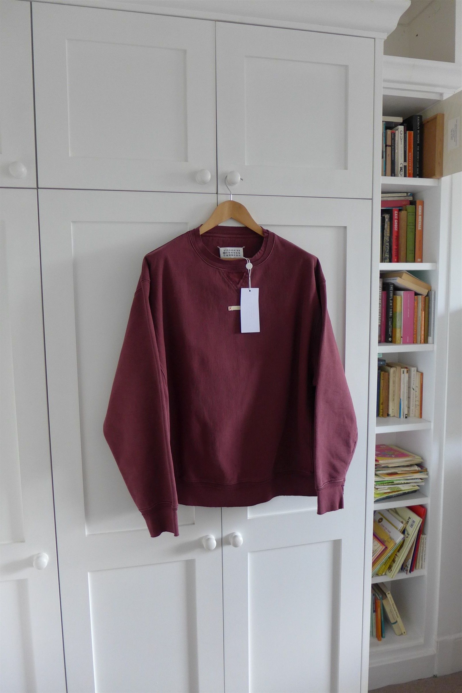 Maison Margiela Margiela Oversized Name Tag Sweatshirt - Washed Burgundy Size US L / EU 52-54 / 3 - 2 Thumbnail