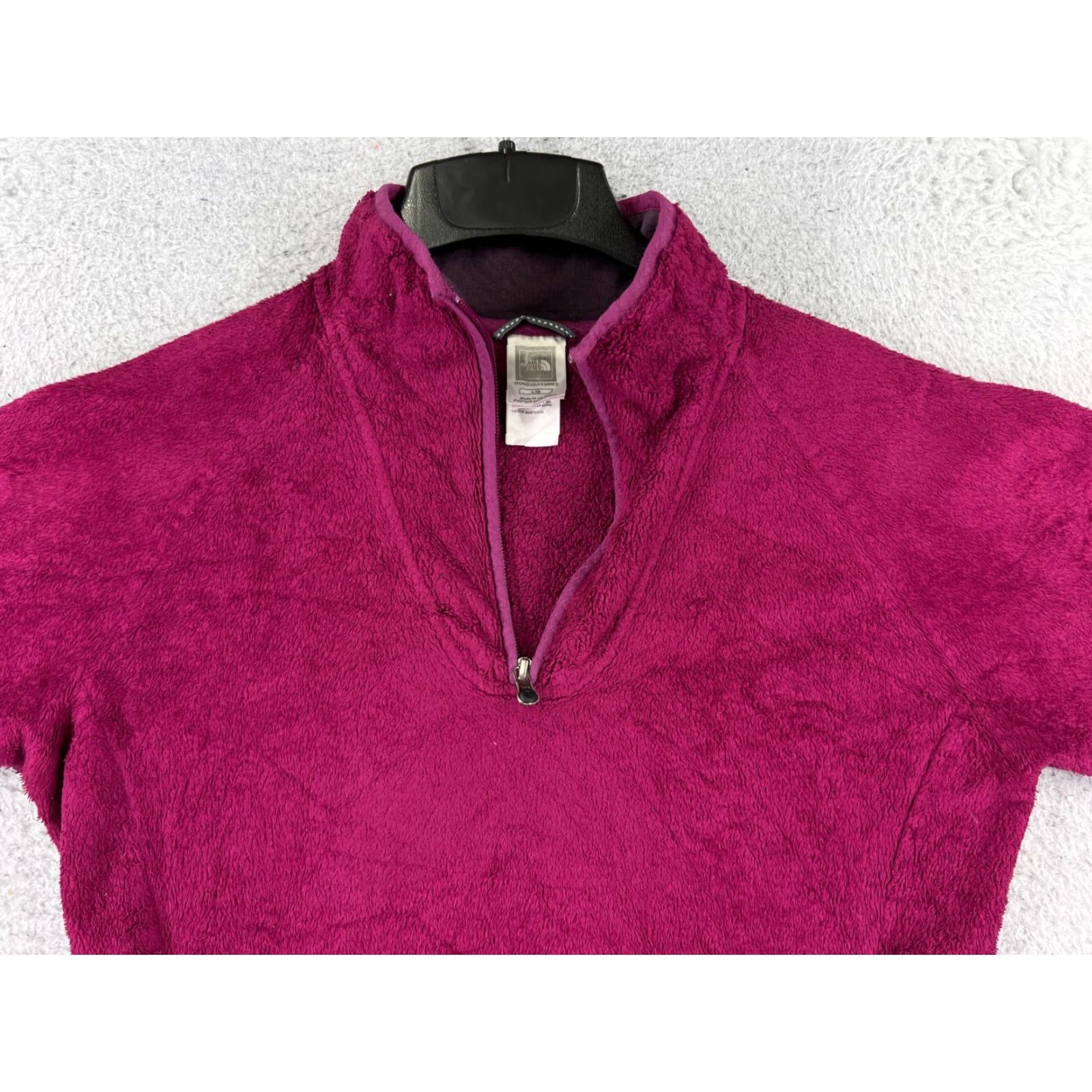 The North Face The North Face Women Small Purple 1/4 Zip Sweater Polyester Fleece Zipper Pocket Shirt Size L / US 10 / IT 46 - 7 Thumbnail