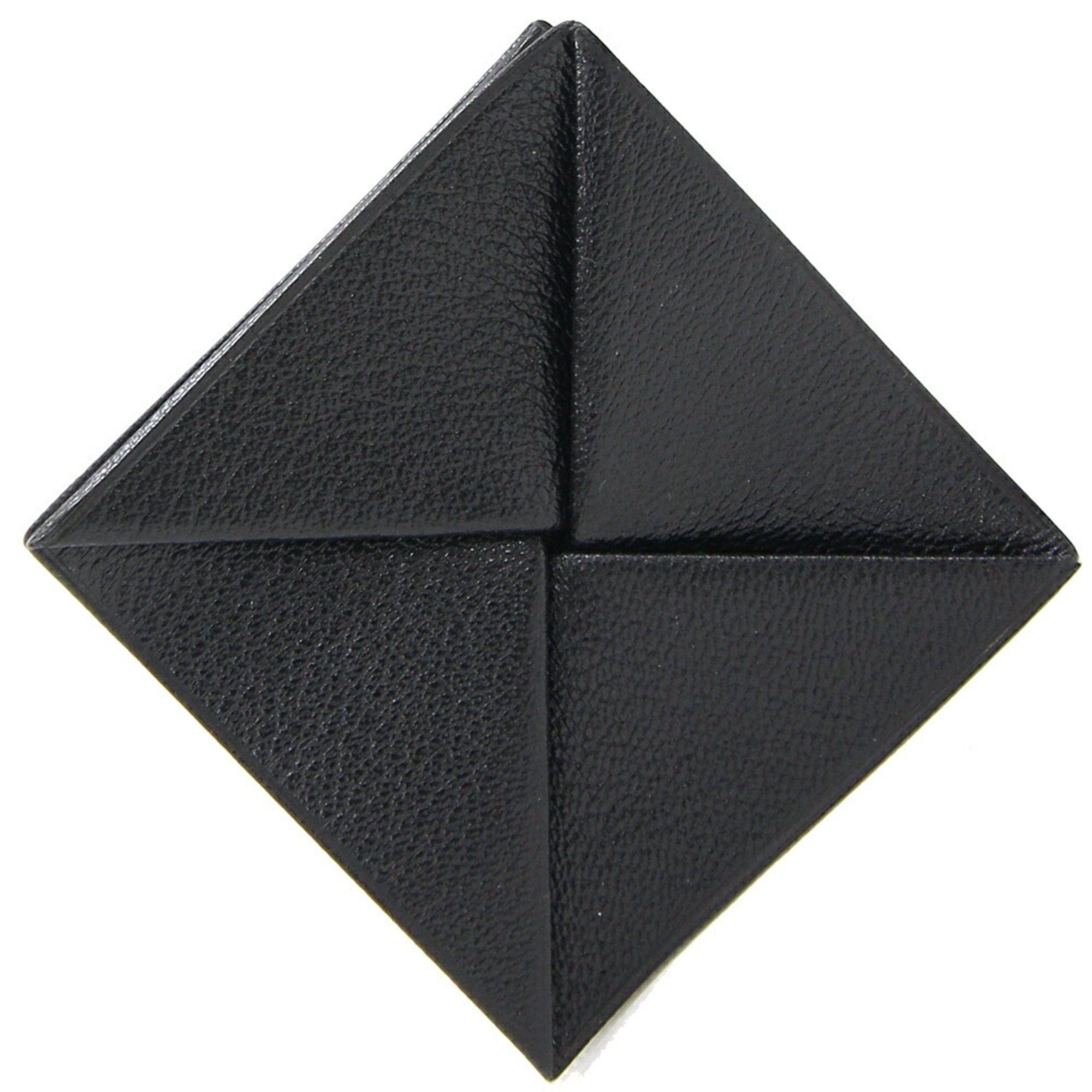 image of Hermes Coin Case Zulu Black Chevre ○N Stamp Manufactured In 1984 Purse, Women's