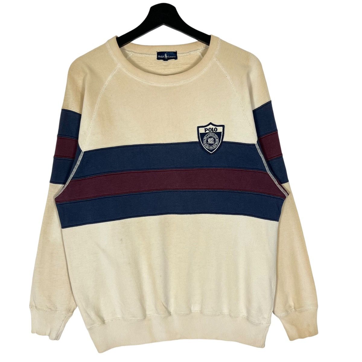 Polo Ralph Lauren × Vintage Vintage 90’s Polo Ralph Lauren Stripes Sweatshirt Size US M / EU 48-50 / 2 - 1 Thumbnail