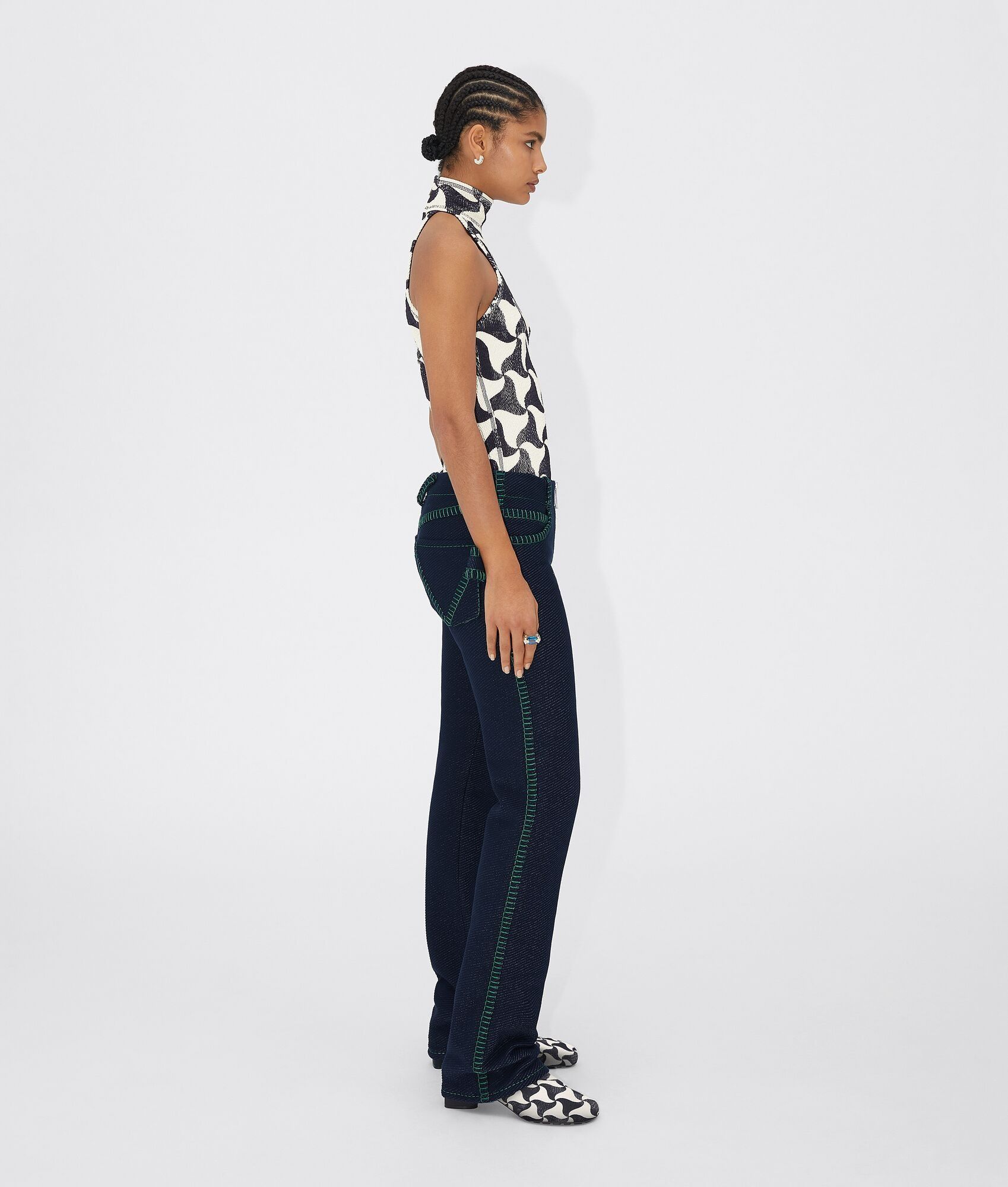 Bottega Veneta o1n1vont1224 Blouse in Black & White Size XL / US 12-14 / IT 48-50 - 2 Thumbnail