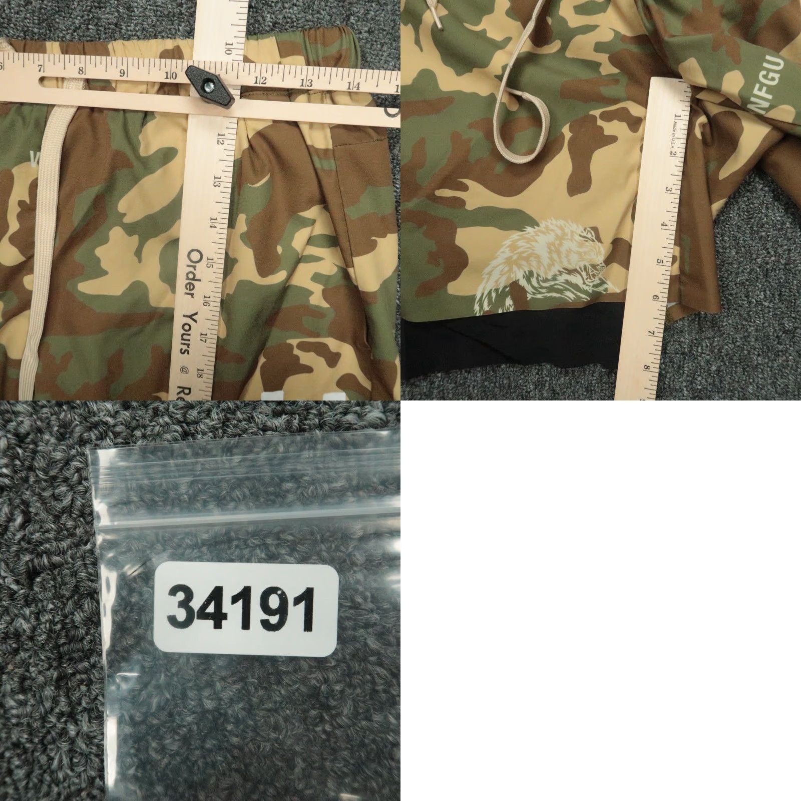 Darc Sport Darc Sport Shorts Mens Small Brown Green Camo Wolves Club Lined Zip Pocket Size US 29 - 8 Thumbnail