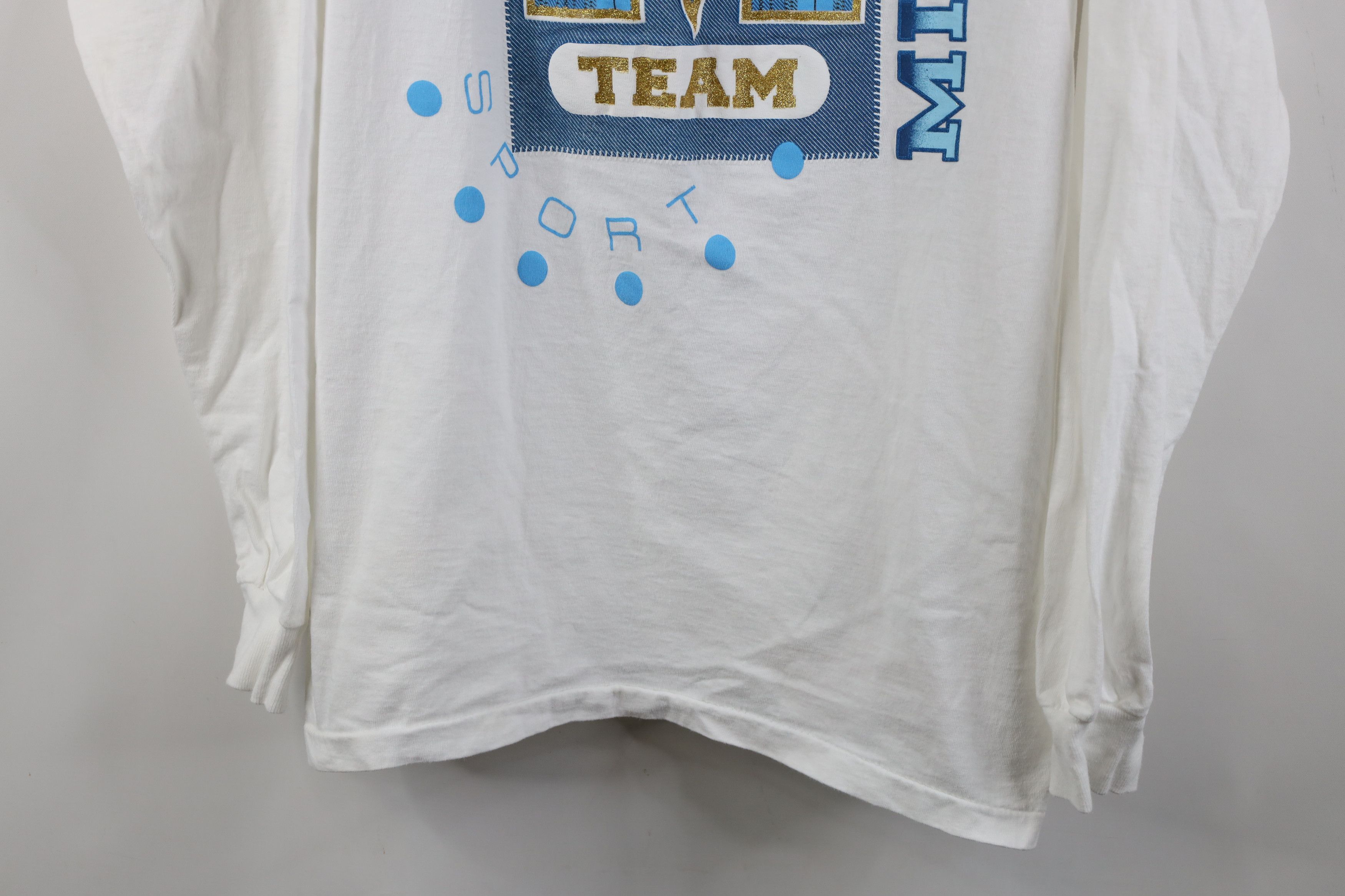 Vintage Vintage 90s University of Michigan Mock Neck T-Shirt Size XL / US 12-14 / IT 48-50 - 3 Thumbnail