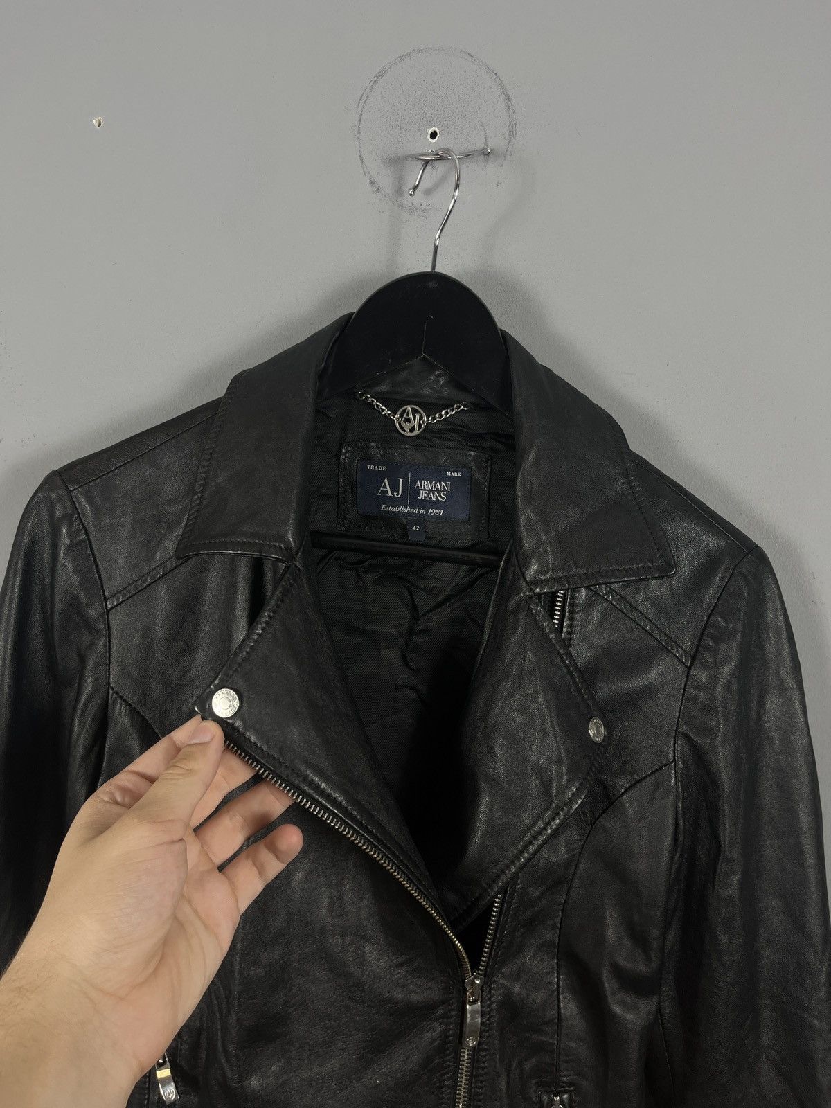 Armani Vintage Leather Jacket By Armani Jeans Size M / US 6-8 / IT 42-44 - 2 Thumbnail