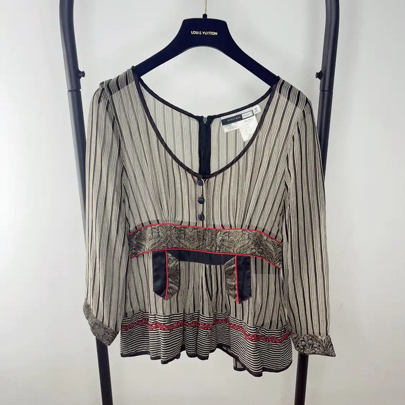 Max Mara MaxMara Gray Silk Blouse for Women 0089 Size M / US 6-8 / IT 42-44 - 1 Thumbnail
