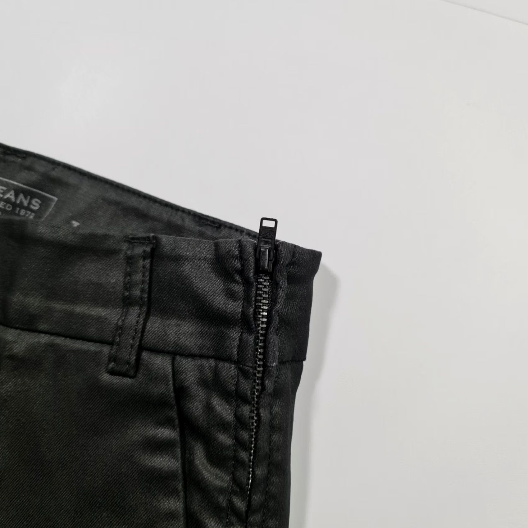 RMC Jeans FC Jeans Established 1972 Women's Jeans Black 6 UK Coated Twill Stretch Tapered Slim High Rise Jeans Women Boys Girls Mens Size 28" / US 6 / IT 42 - 4 Thumbnail