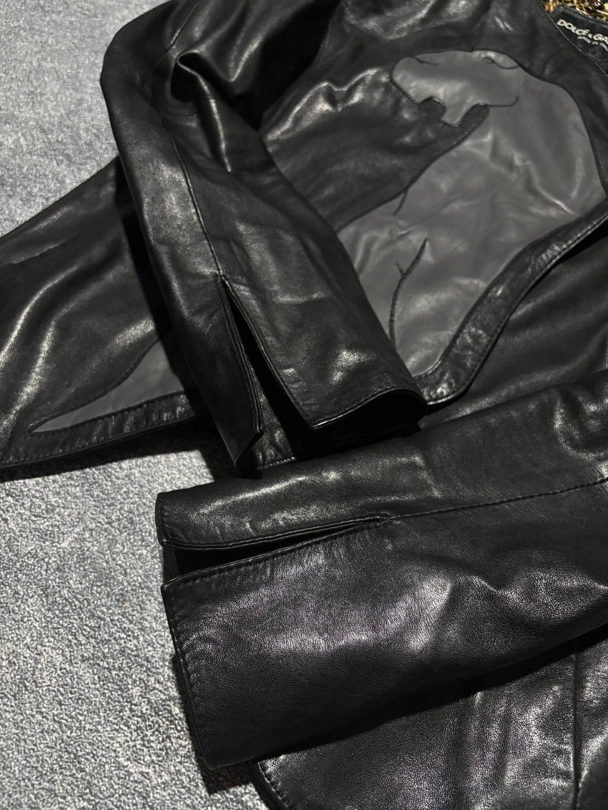 Dolce & Gabbana Archive Dolce&Gabbana Avant Garde Asimetric Leather Jacket Size XS / US 0-2 / IT 36-38 - 6 Thumbnail