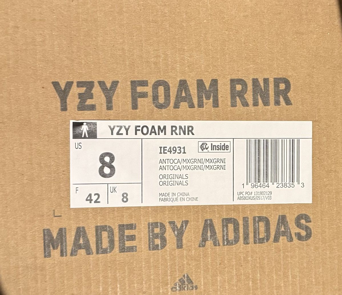Adidas Size 8 Yeezy RNR MX Granite Foam RNNRs Slide Dark Size US 8 / EU 41 - 4 Thumbnail