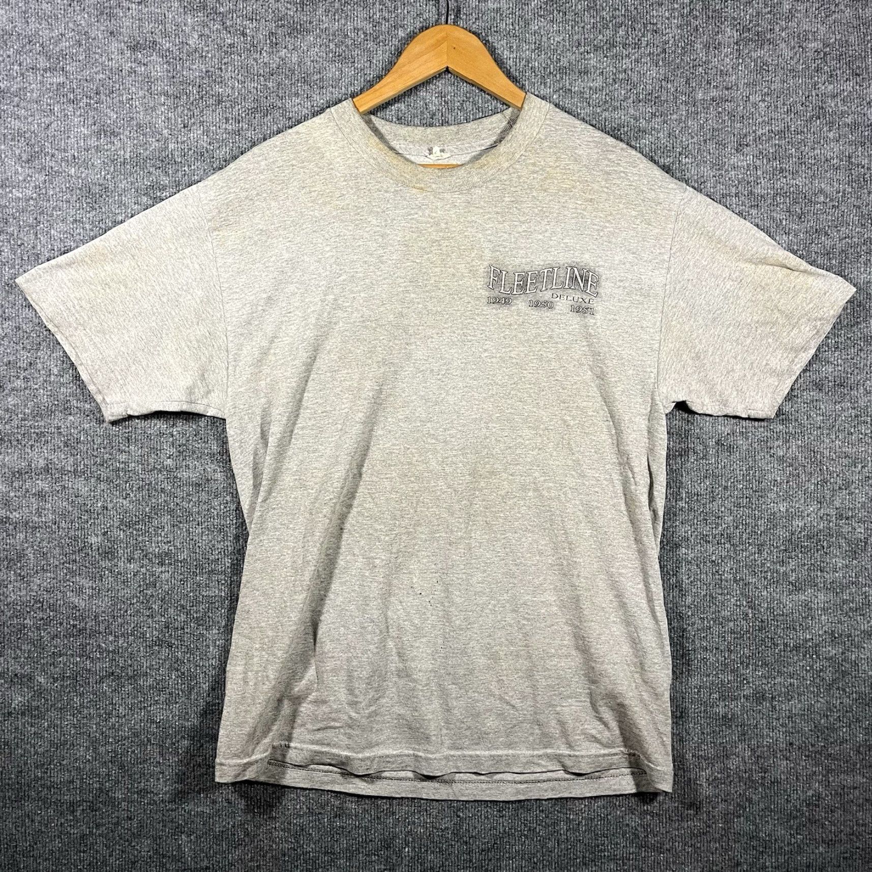 Vintage VINTAGE Alstyle Chevy Chevrolet Fleetline Graphic Print T-Shirt Adult Large Gray Lowrider Cars 90s Mens Size US L / EU 52-54 / 3 - 3 Thumbnail