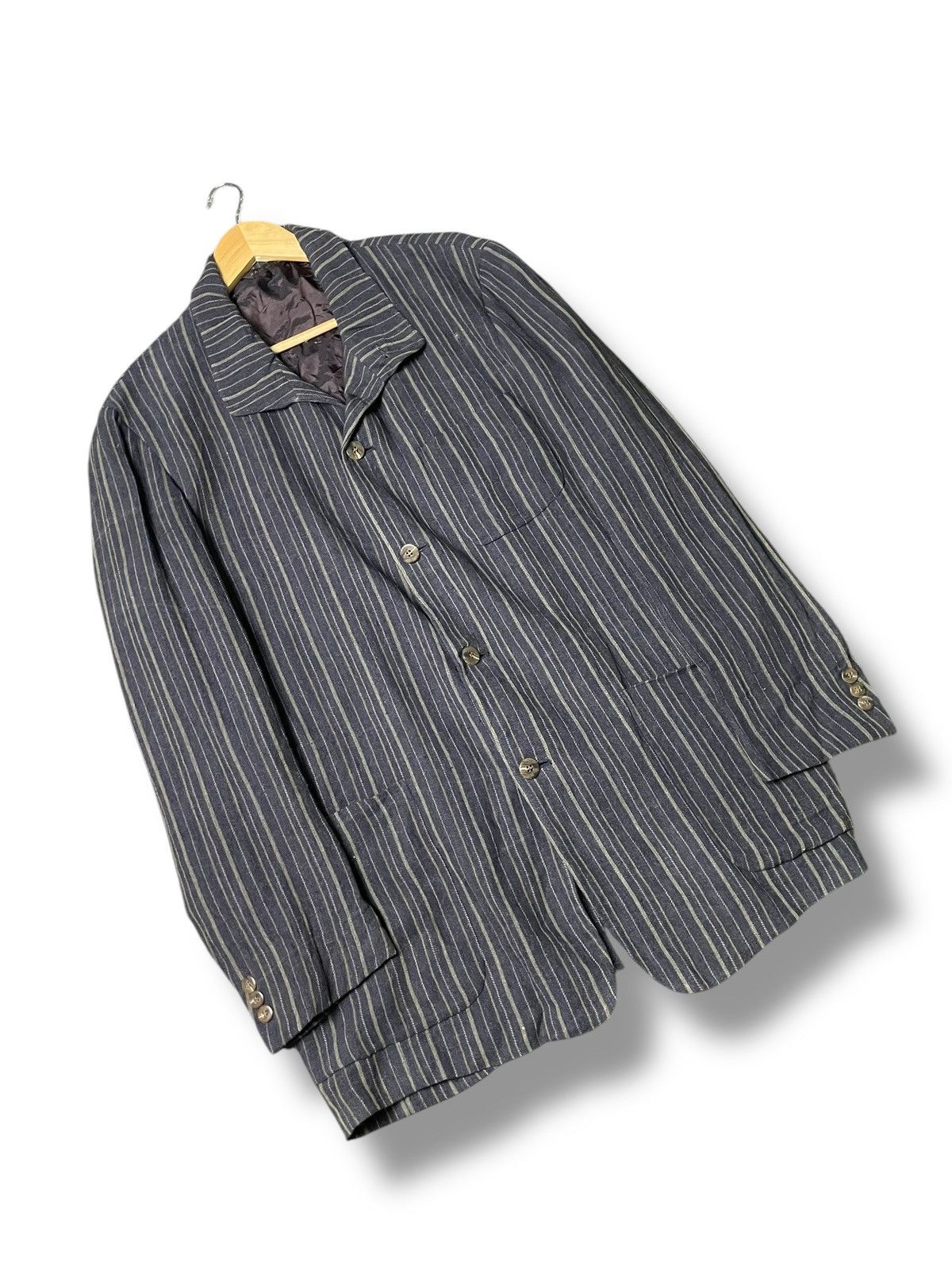 Donna Karan × Japanese Brand × Vintage Vintage Donna Karan Signature Stripe Coat (71) Size US S / EU 44-46 / 1 - 4 Thumbnail
