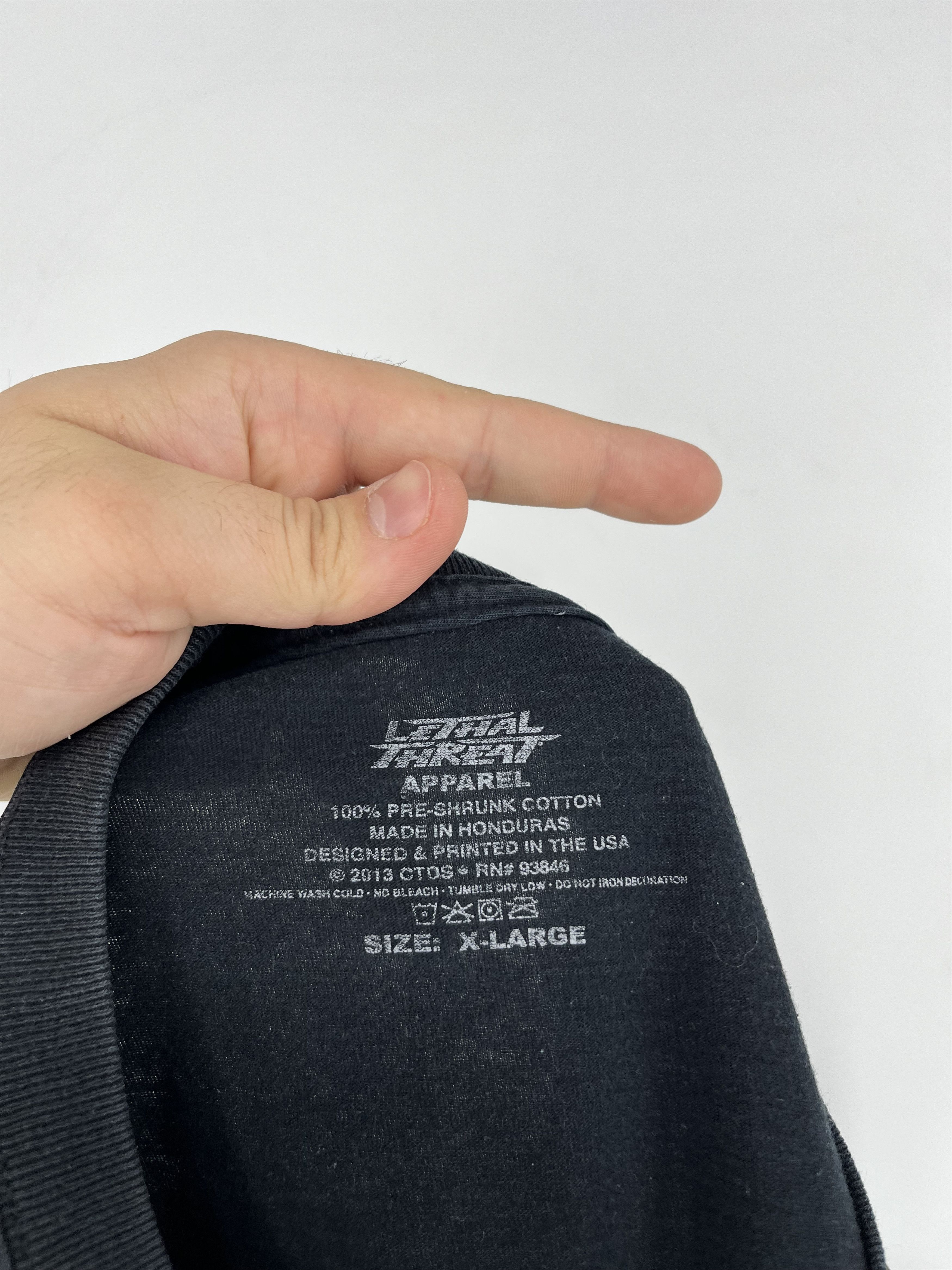 Vintage Vintage Lethal Threat Biker Shirt Black Y2K Faded Soft Tails Size US XL / EU 56 / 4 - 10 Thumbnail