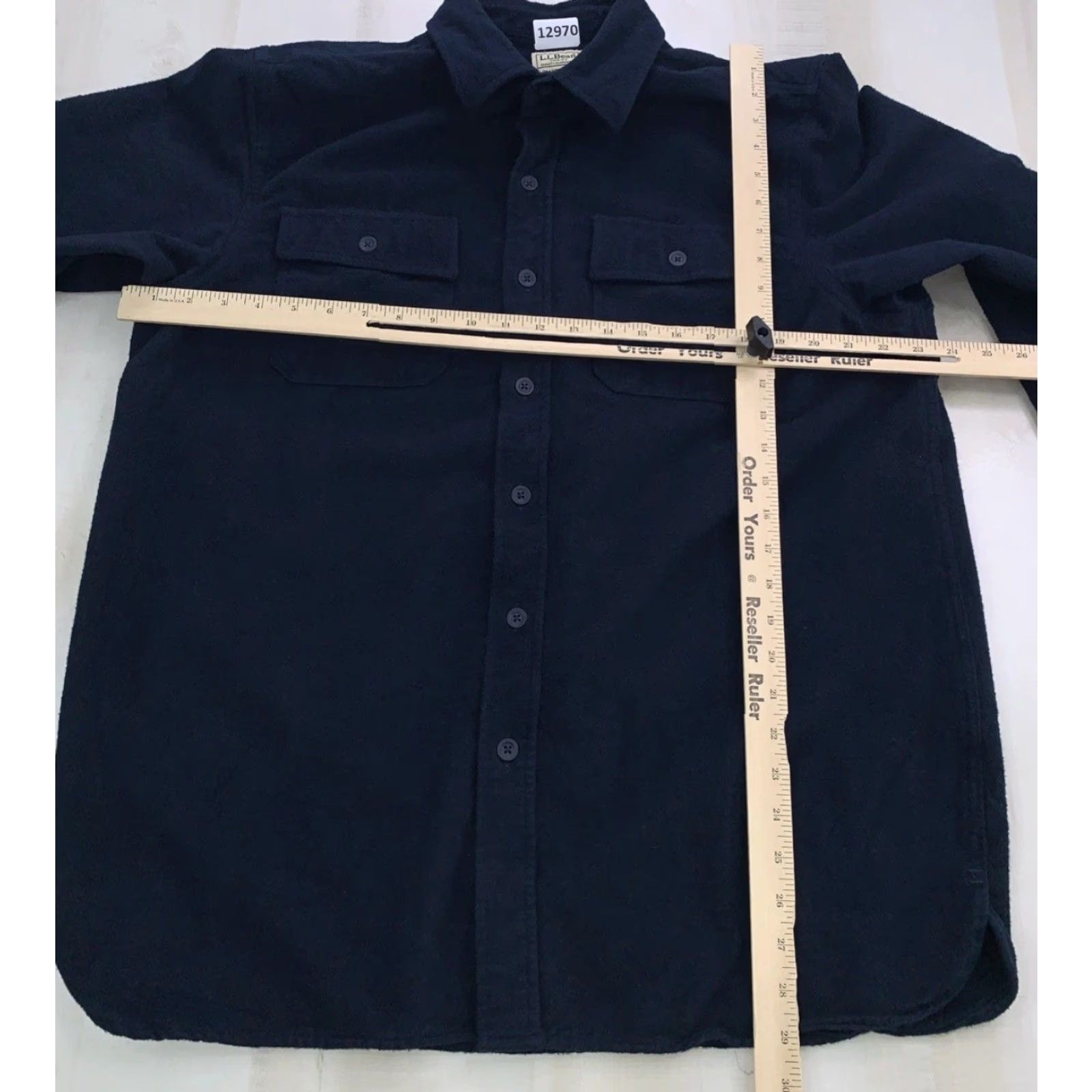 Vintage VINTAGE LL Bean Navy Thick Cotton Pocket Front Flannel Mens Large Shirt Size US L / EU 52-54 / 3 - 4 Thumbnail
