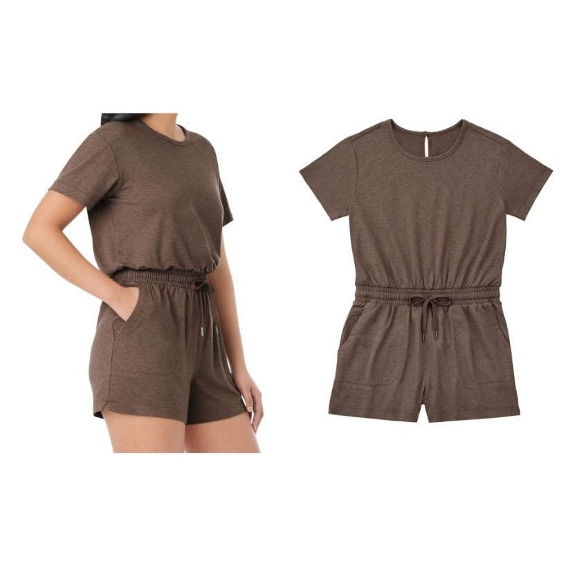 Other Member's Mark Women's Favorite Soft T-shirt Romper, Brown, Size S / US 4 / IT 40 - 2 Thumbnail