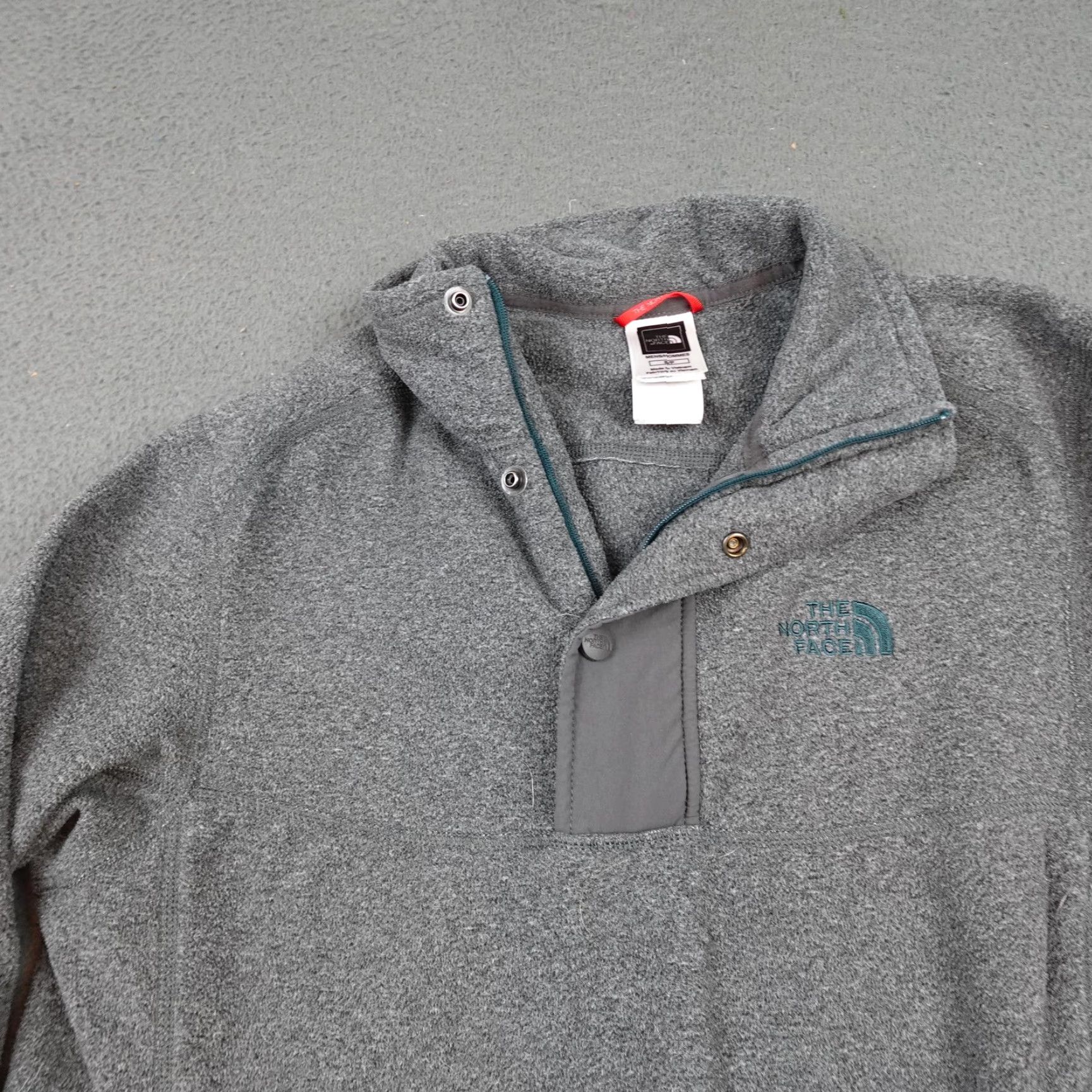 The North Face The North Face Mens Small Gray Fleece 1/4 Zip Snap Pullover Outdoor Sweatshirt Jacket Size US S / EU 44-46 / 1 - 4 Thumbnail