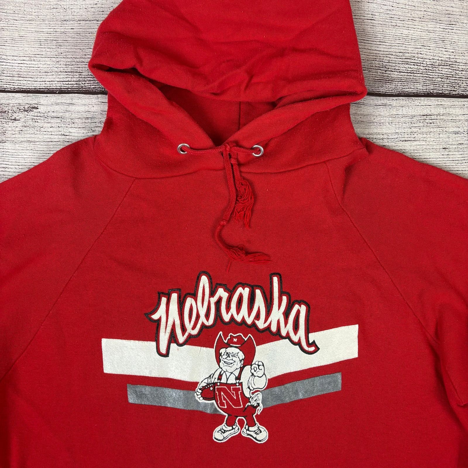 Champion × Vintage 1980s Champion University of Nebraska Huskers College Hoodie Size US L / EU 52-54 / 3 - 7 Thumbnail