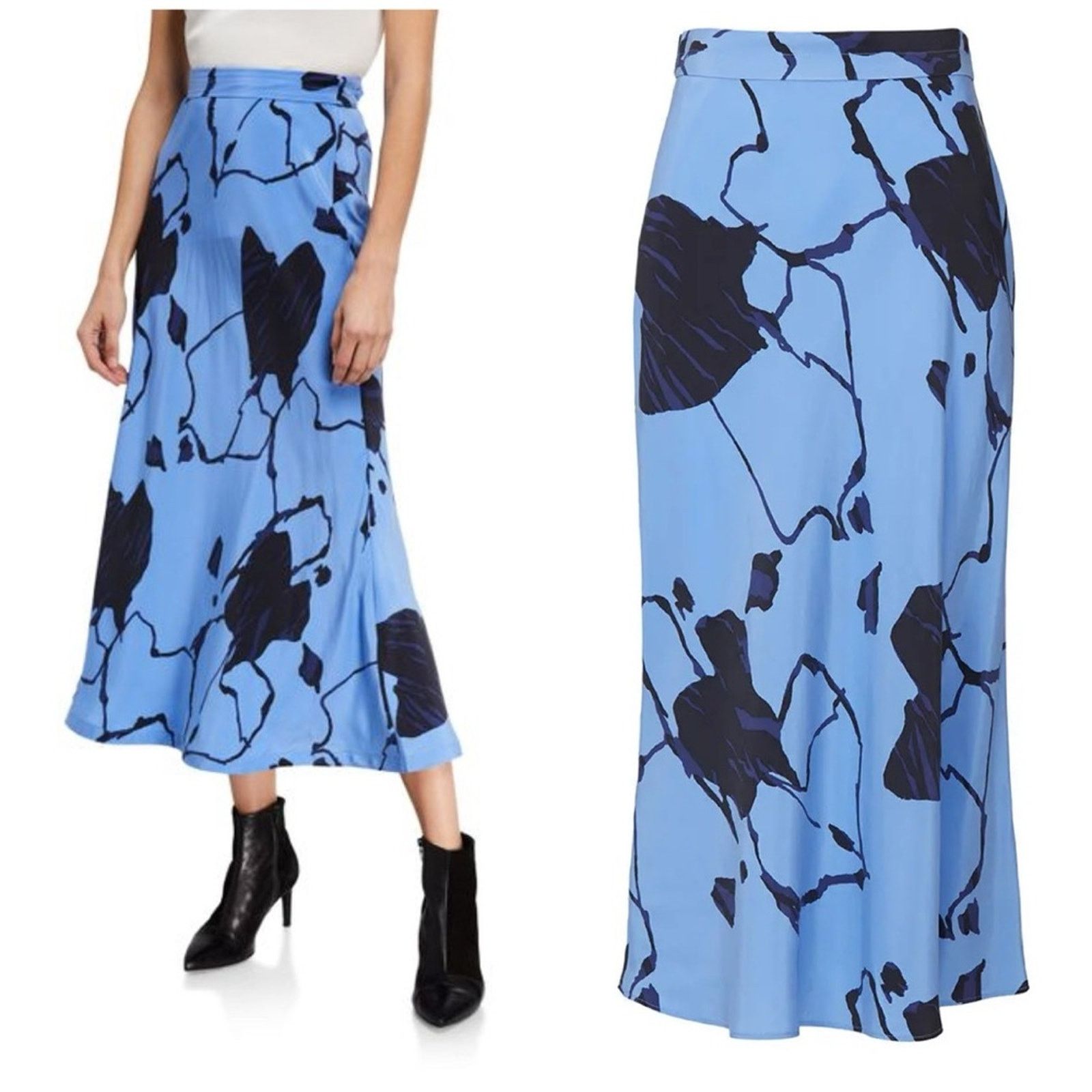 Equipment Equipment Silk Iva Midi Skirt Floral Elastic Waist A-Line 4 Size 27" / US 4 / IT 40 - 1 Thumbnail