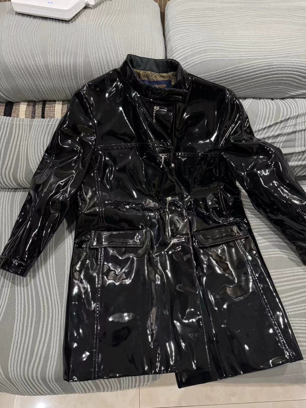 Louis Vuitton LV Show Patent Leather Coat w/ Monogram Lining NWT Size M / US 6-8 / IT 42-44 - 1 Thumbnail