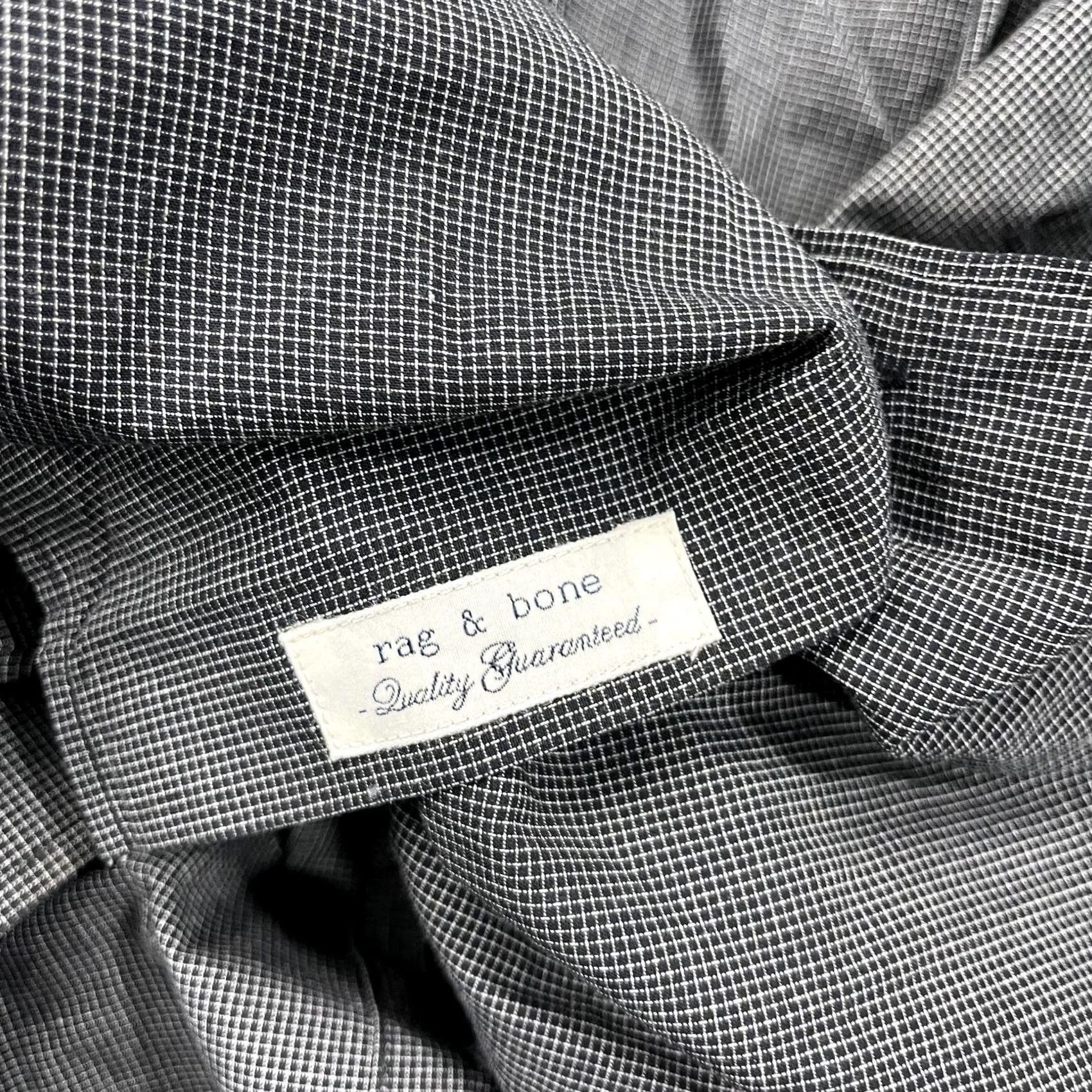 Rag & Bone rag & bone Shirt Mens 15 Gray Check Cotton Button Down Long Sleeve Dress Shirt Size 40R - 4 Thumbnail