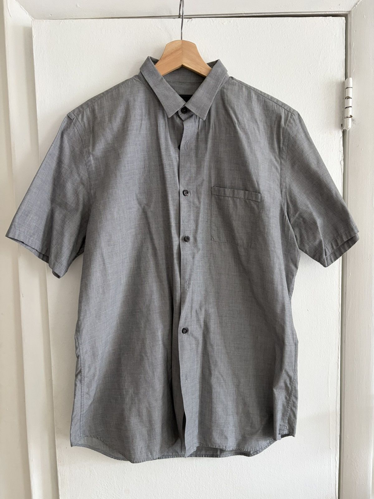 Prada Milano Gray Short Sleeve Shirt Size 42 / US L