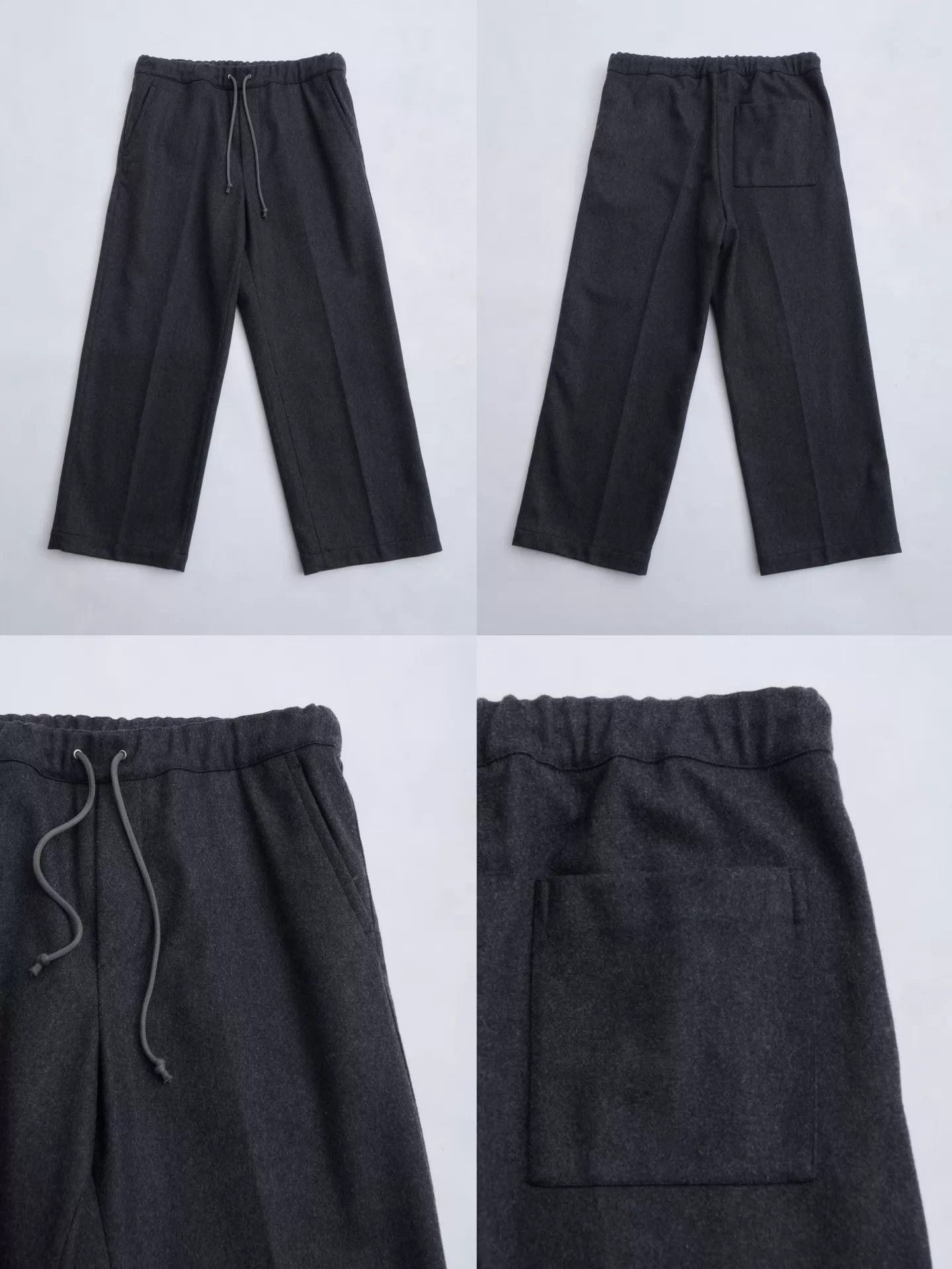 OAMC OAMC Dark Gray Wool Blend Drawstring Straight Trousers L Size US 34 / EU 50 - 8 Thumbnail