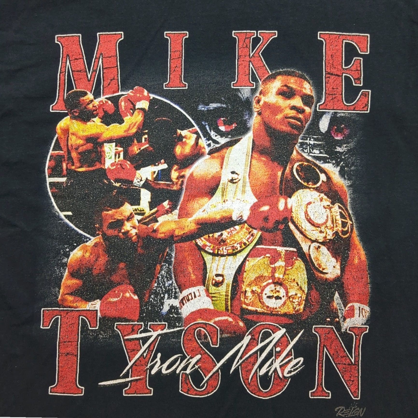 Gildan VTG 90s Mike Tyson Iron Mike T-Shirt - Men L Black Graphic Print Mens Short Sleeve Crew Neck Cotton Vintage Wellworn Reign Gildan Ultra Cotton Size US L / EU 52-54 / 3 - 2 Thumbnail