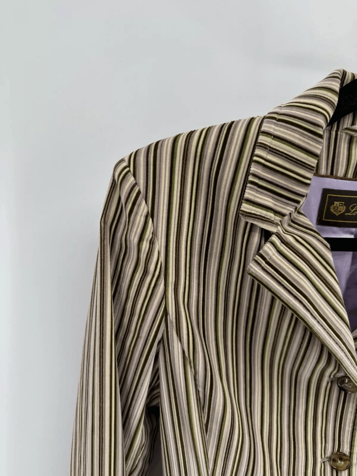 Loro Piana Loro Piana Striped Velour Blazer Size S US4 IT40 Size S / US 4 / IT 40 - 3 Thumbnail