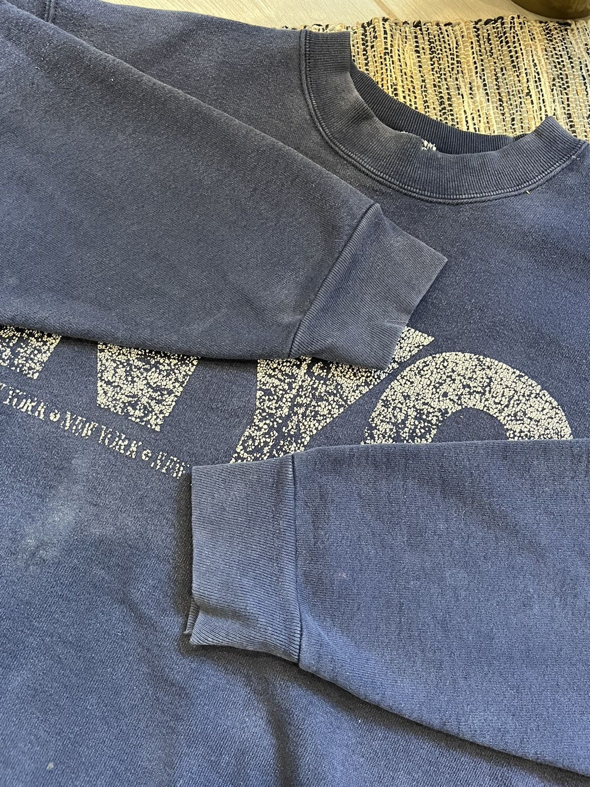 Fruit Of The Loom × Vintage Vintage New York faded navy sweatshirt streetwear distressed Size US M / EU 48-50 / 2 - 10 Thumbnail