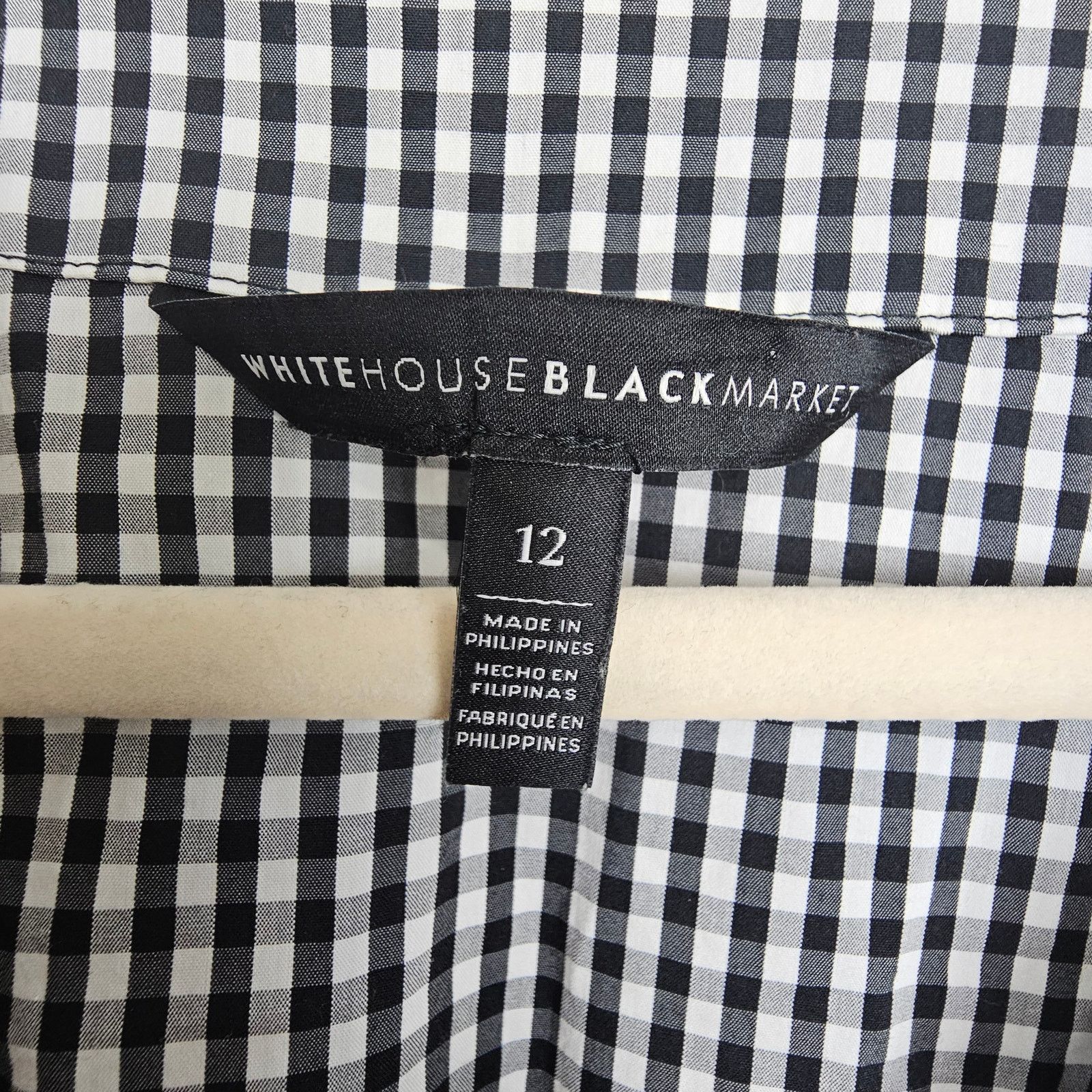 White House Black Market White House Black Market Emma Gingham Poplin Blouse Size 12 Size XL / US 12-14 / IT 48-50 - 6 Thumbnail
