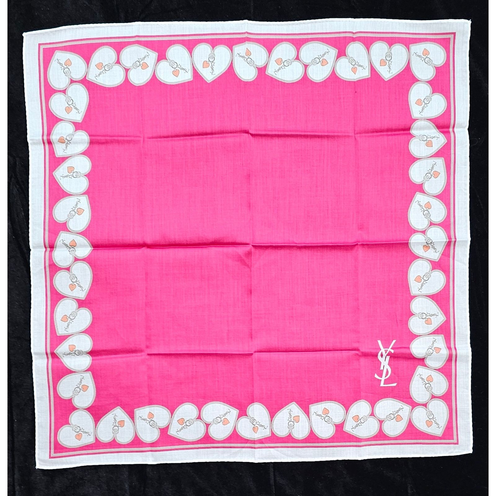 Yves Saint Laurent Yves Saint Laurent Silk Heart Design Handkerchief Size ONE SIZE - 2 Thumbnail
