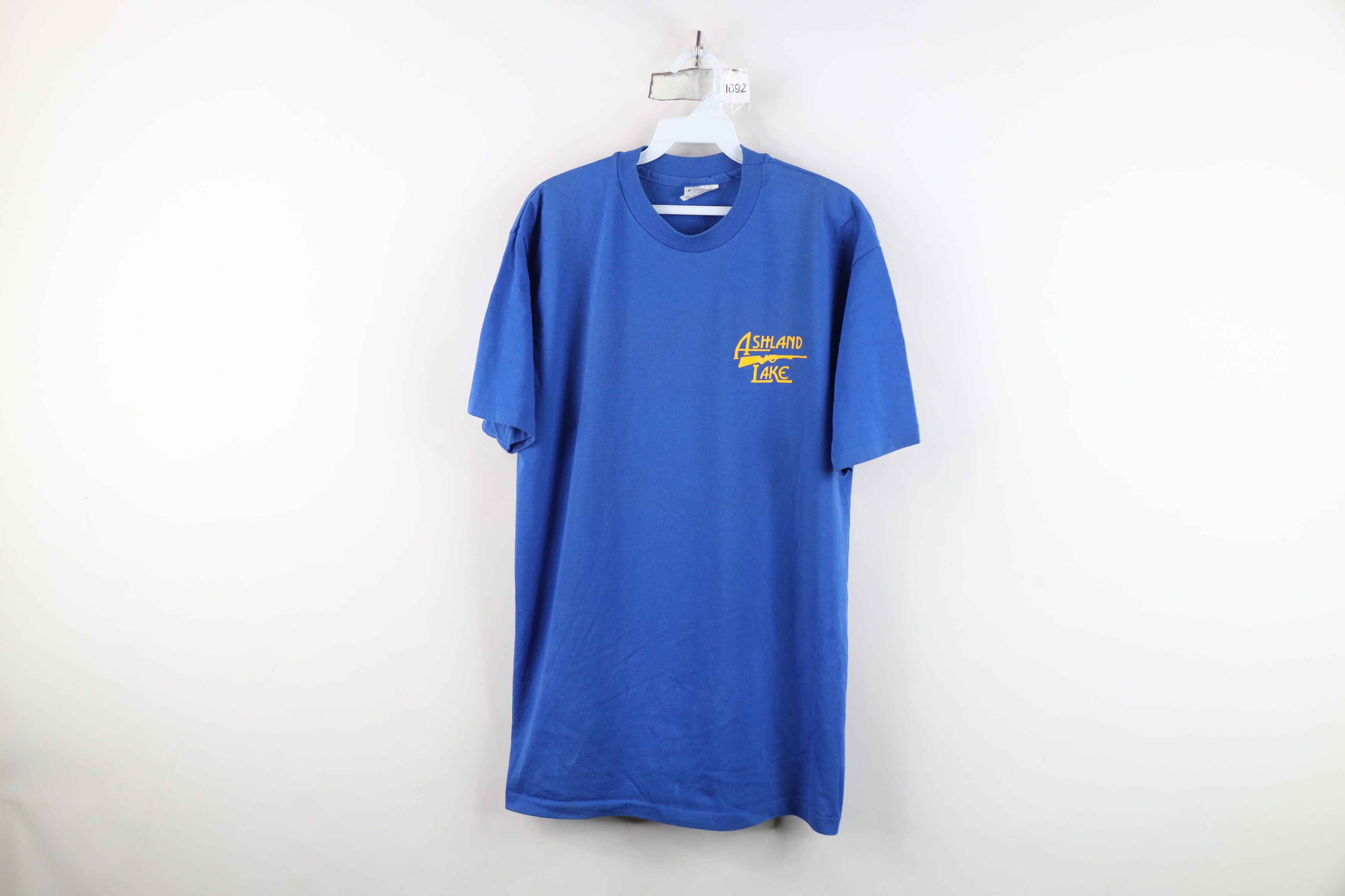 Vintage Vintage 80s 90s Ashland Lake Gun Club T-Shirt Blue USA Size US XL / EU 56 / 4 - 1 Thumbnail
