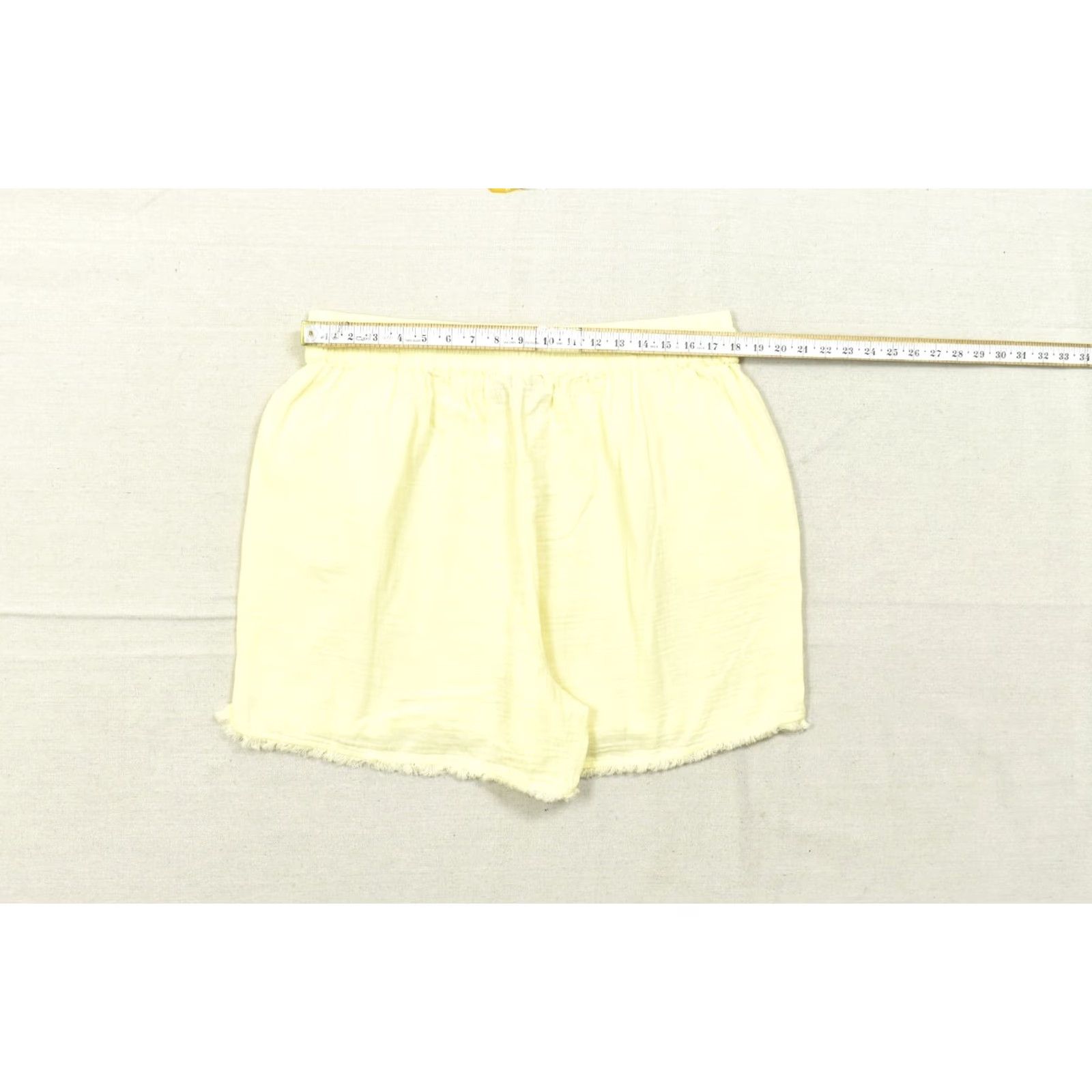 Vintage Lane Bryant Women's Size 16 Yellow 100% Cotton Gauze Pull On Shorts NWT - Solid Chino Casual Spring Summer Womens Size 38" / US 16 / IT 52 - 7 Thumbnail