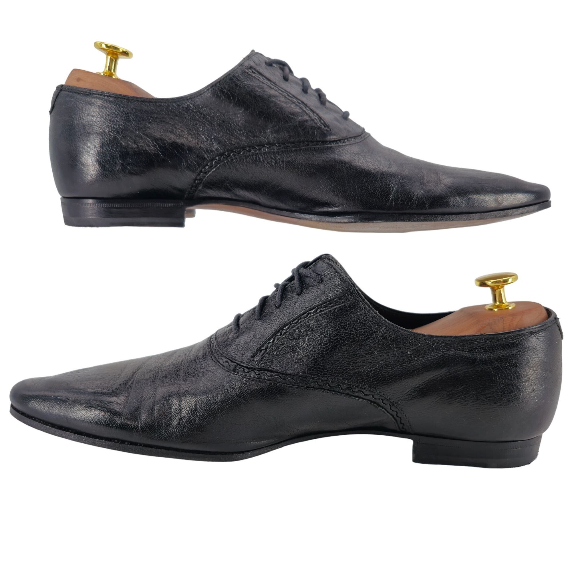 Bottega Veneta Bottega Veneta Italy Mens 9.5M Black Leather Kidskin Oxfords Size US 9.5 / EU 42-43 - 7 Thumbnail