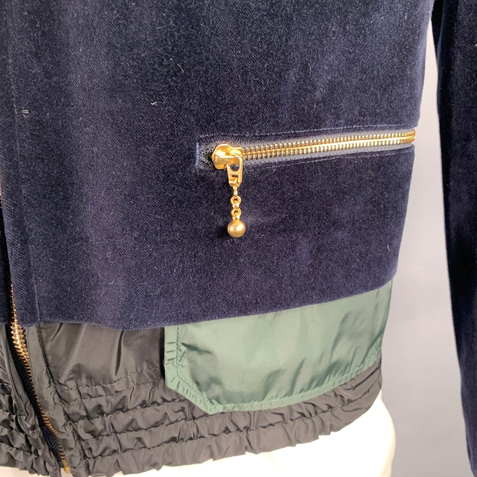 Kolor KOLOR Size L Navy Cotton Velvet Beaded Patch Jacket Size US L / EU 52-54 / 3 - 3 Thumbnail