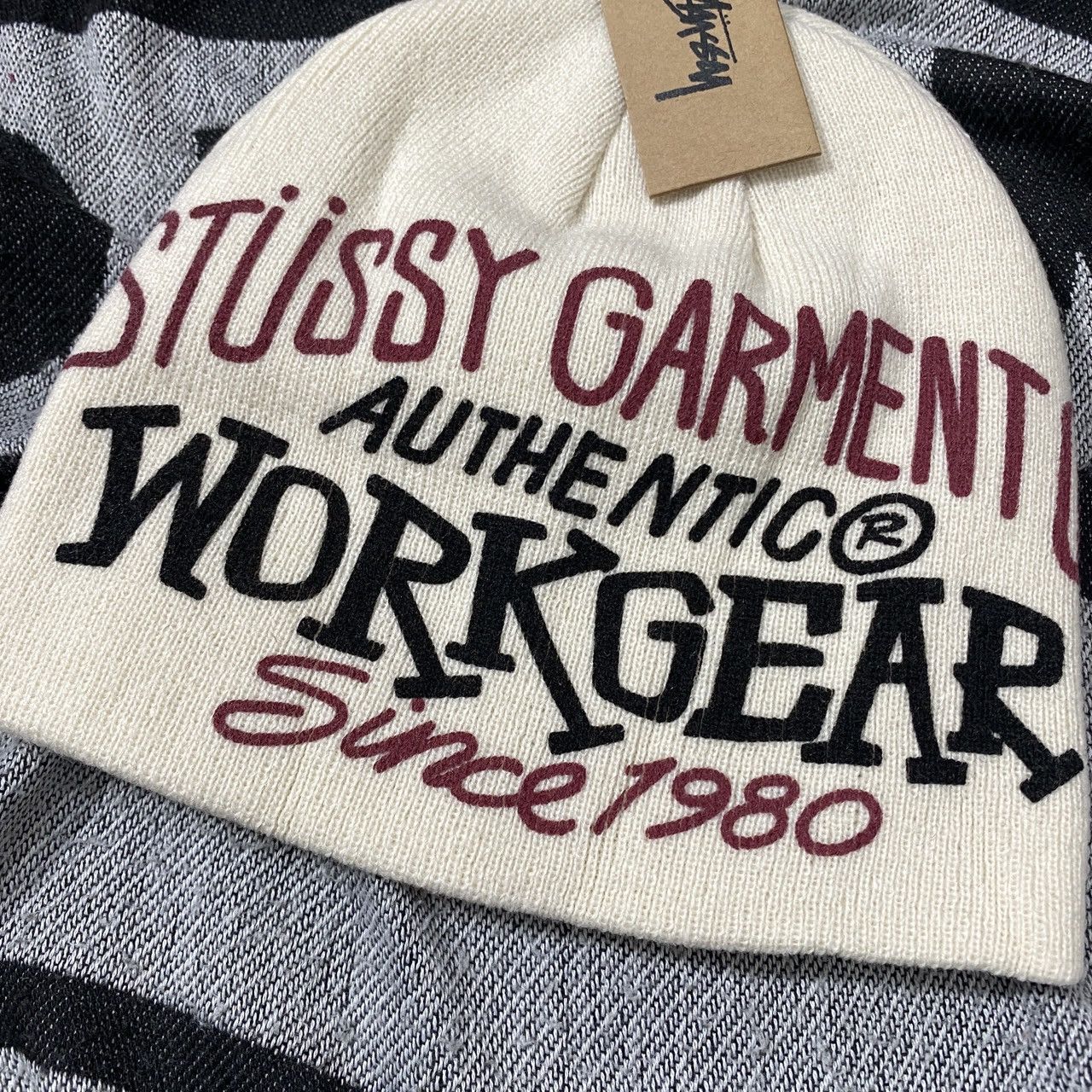 Stussy STUSSY WORKGEAR SKULLCAP BEANIE HAT • BONE Size ONE SIZE - 2 Thumbnail