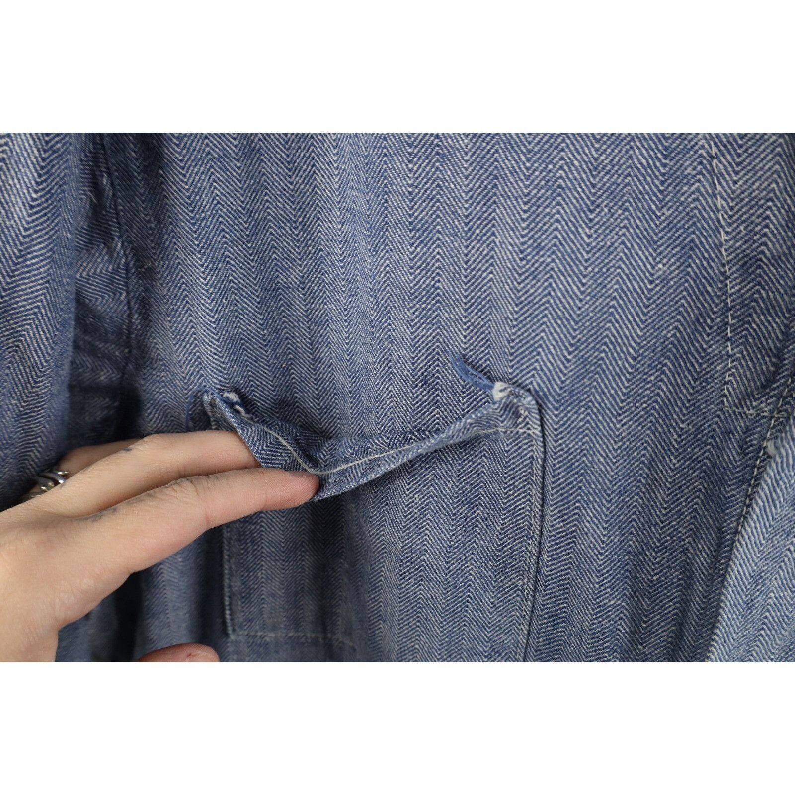 Vintage Vintage 60s Streetwear Herringbone Twill Denim Coveralls Size US 38 / EU 54 - 7 Thumbnail