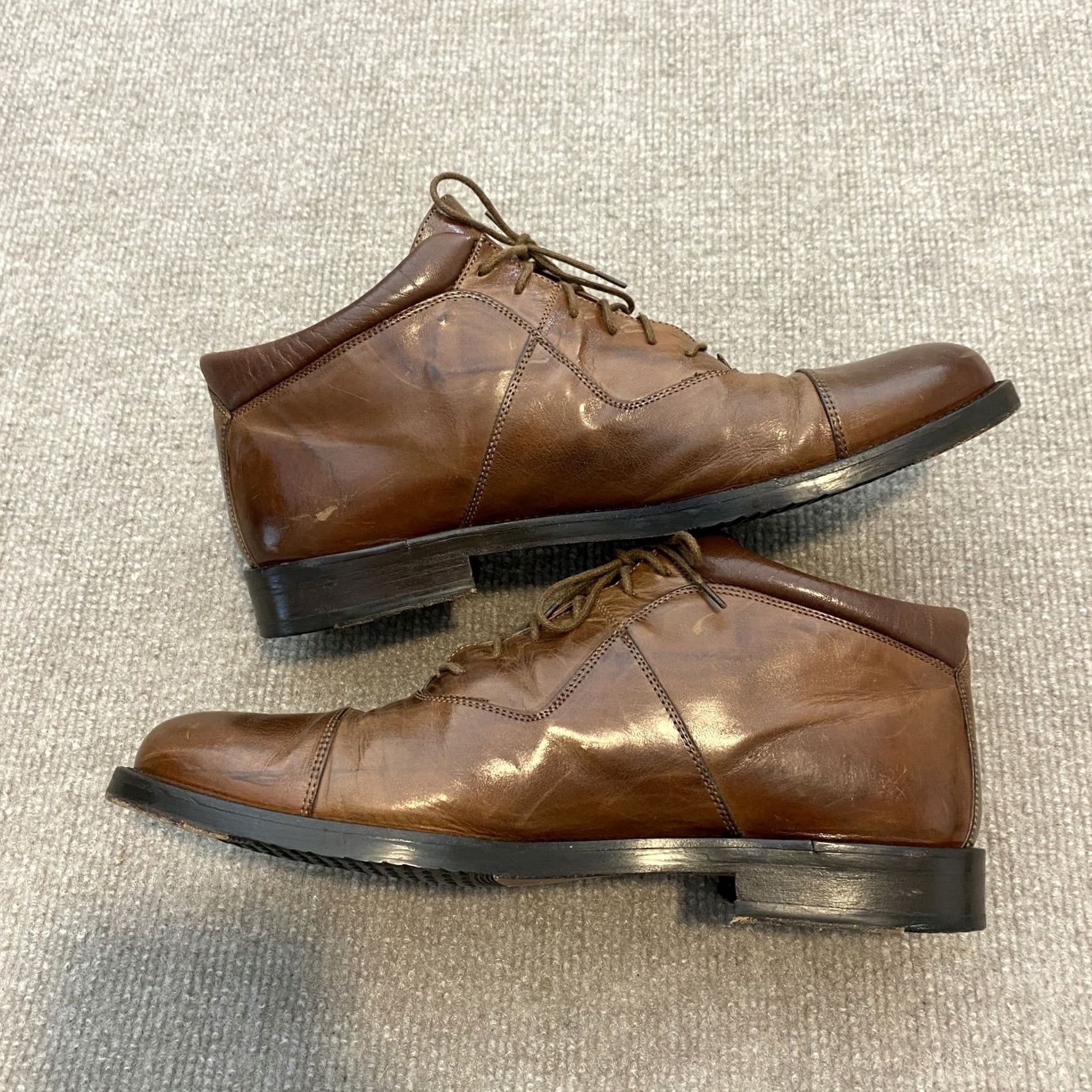 Johnston & Murphy Johnston & Murphy Mens Chukka Boot Size 8 M Brown Leather Cellini Made Italy Size US 7 / EU 40 - 2 Thumbnail