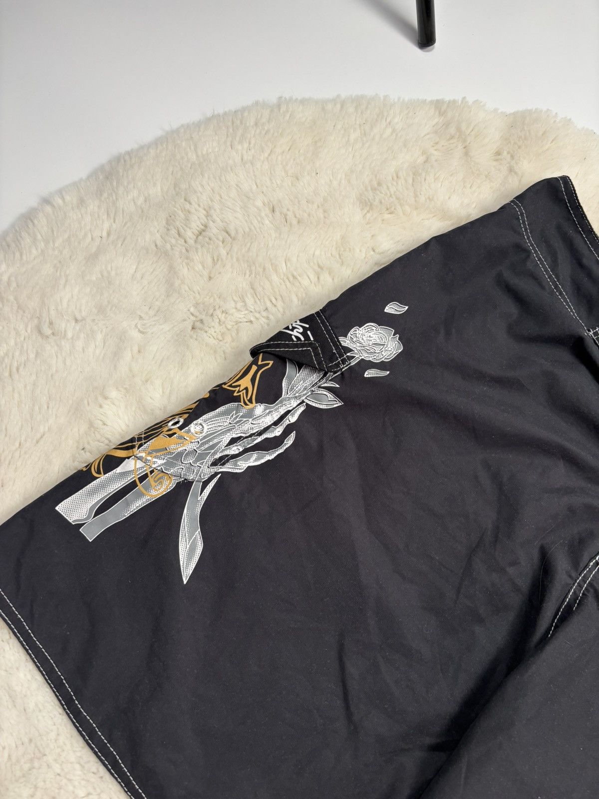 Christian Audigier × Ed Hardy Ed Hardy Vintage Rare Shorts Big Logo Y2K Style Size US 34 / EU 50 - 4 Thumbnail