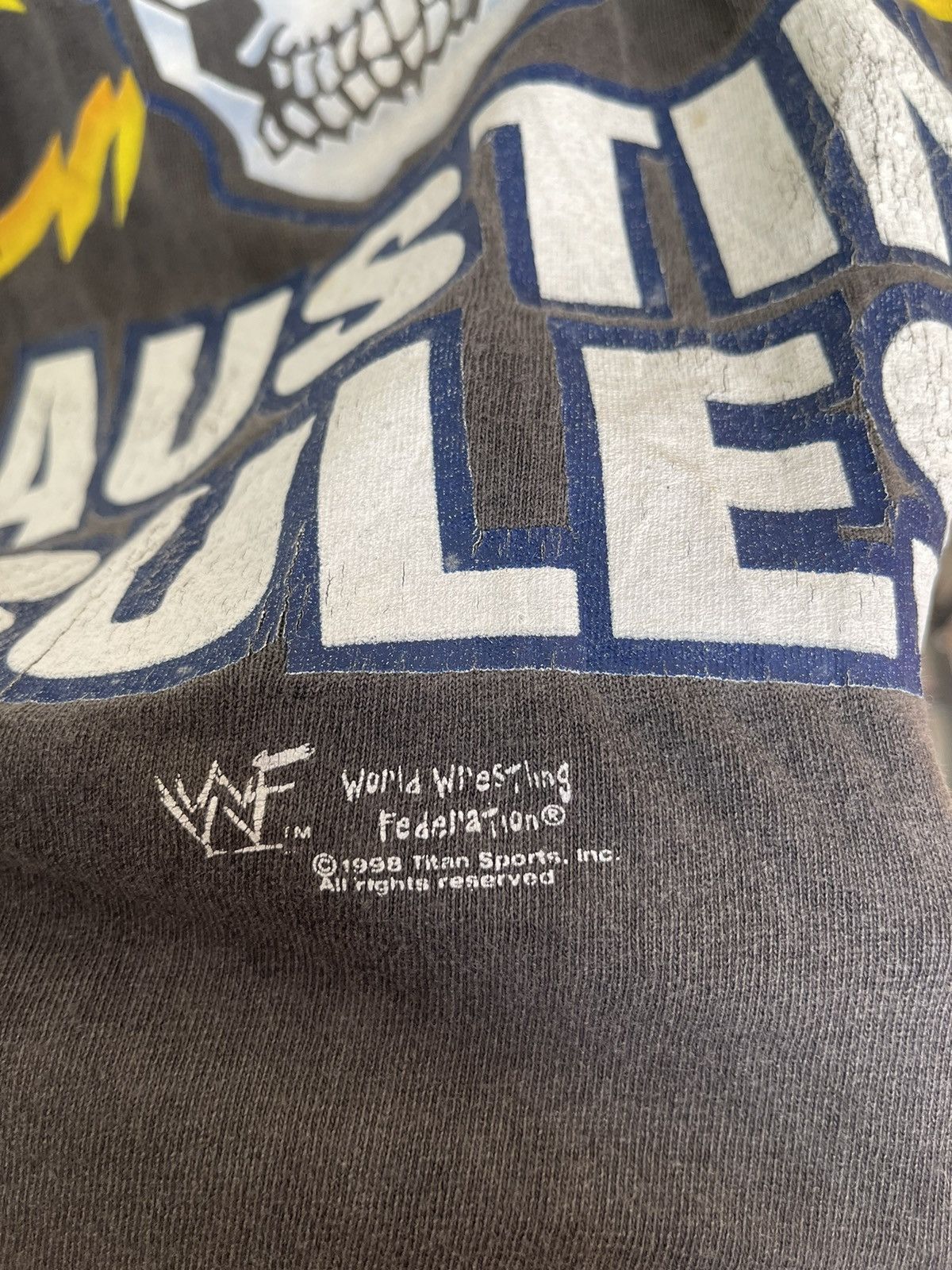 WWF Vintage 1998 Steve Austin Born to Fight Faded T Shirt Size US XL / EU 56 / 4 - 4 Thumbnail
