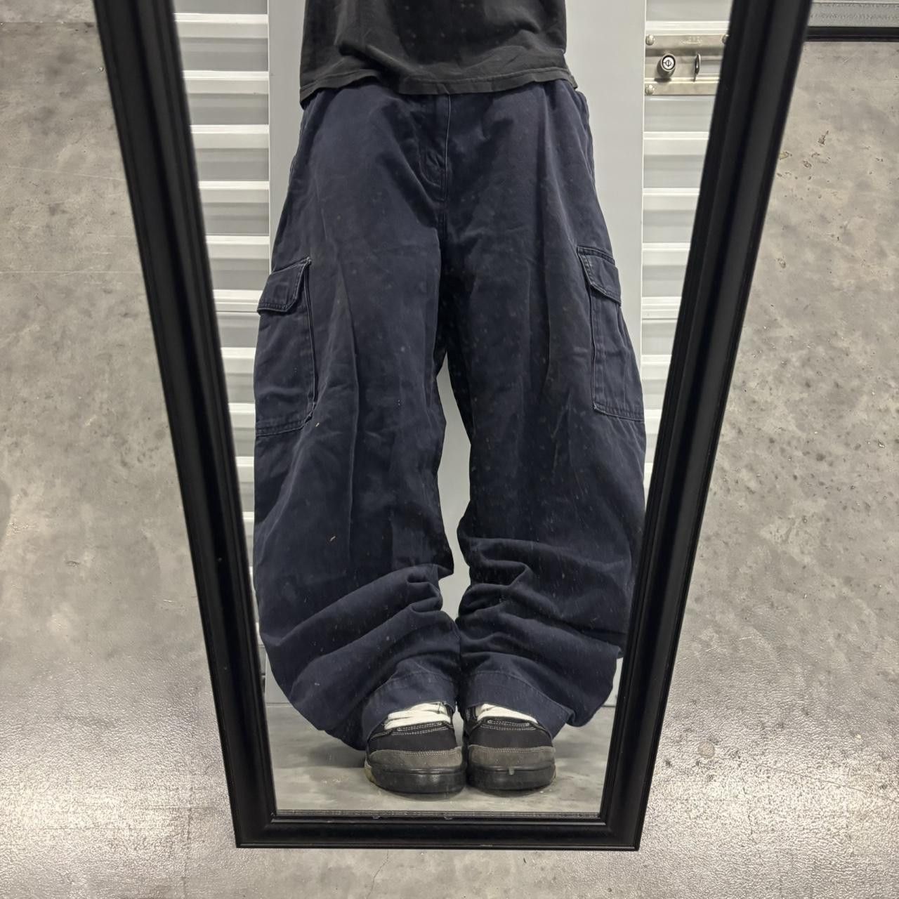 Japanese Brand × Vintage Crazy Vintage Y2K/2000s Baggy Navy Blue Streetwear Skater Style Cargo Pants! Size US 40 / EU 56 - 1 Thumbnail