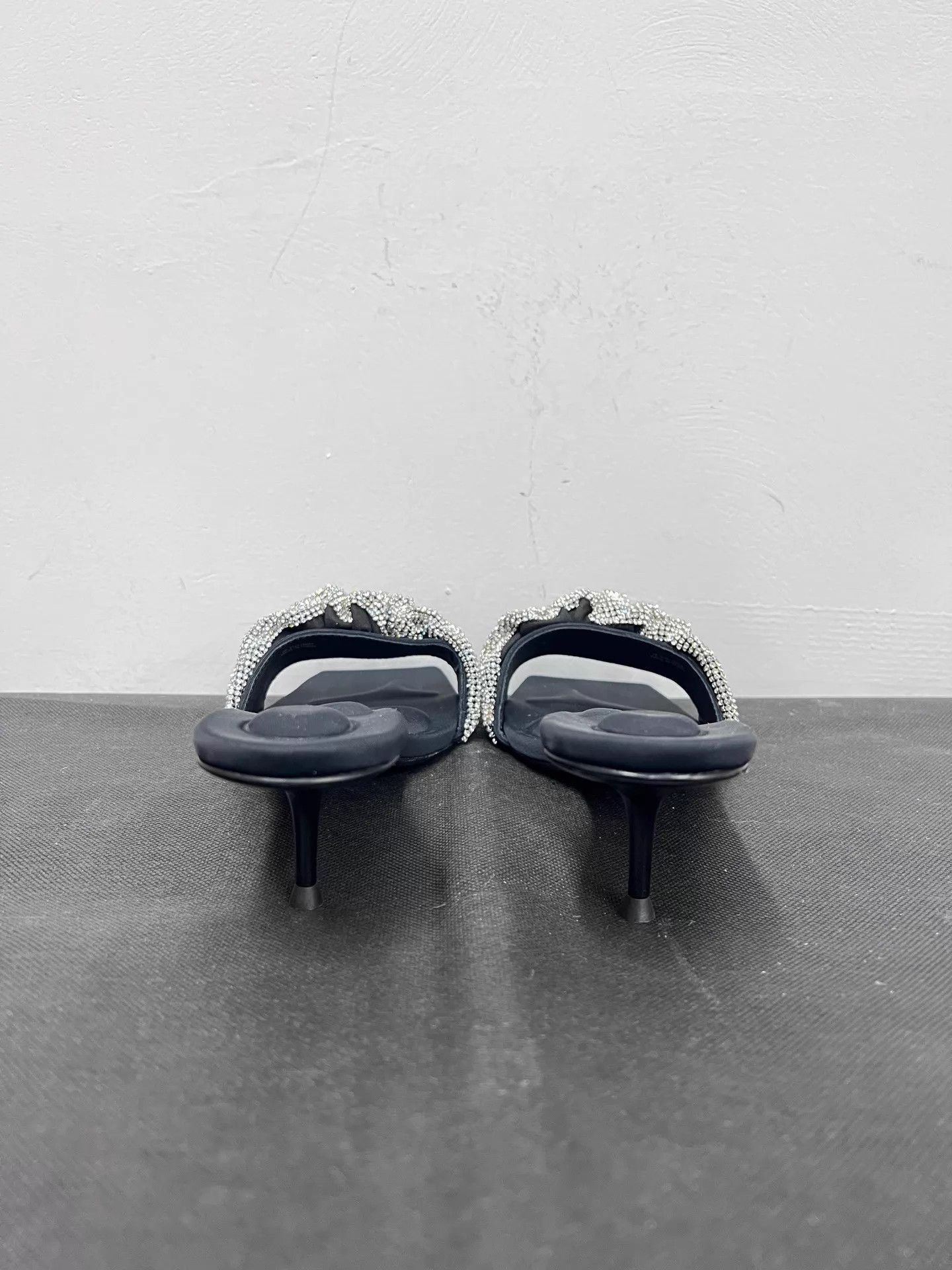 Alexander Wang Alexander Wang Black Crystal Heel Slide Sandals 38 Size US 7.5 / IT 37.5 - 3 Thumbnail