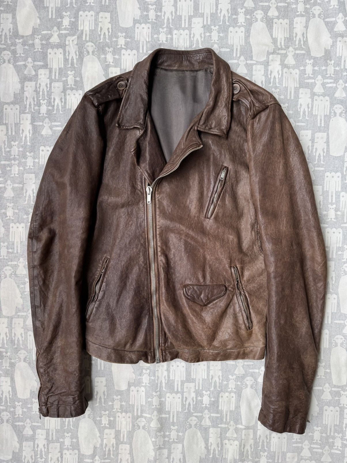 Rick Owens Rick Owens AW08 Stooges Dust Hammered Lamb Leather Jacket Size US M / EU 48-50 / 2 - 1 Thumbnail