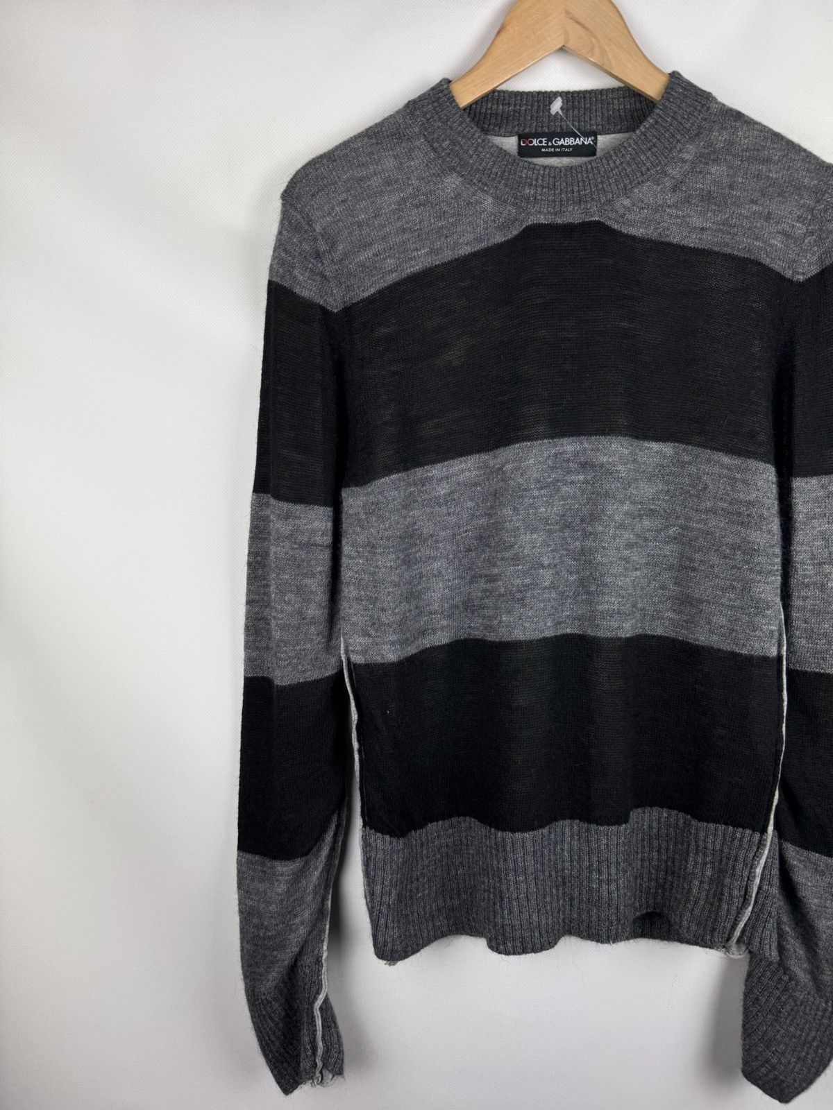 Dolce & Gabbana Dolce & Gabbana Avant-garde Striped Wool Sweater Pullover Size US M / EU 48-50 / 2 - 2 Thumbnail