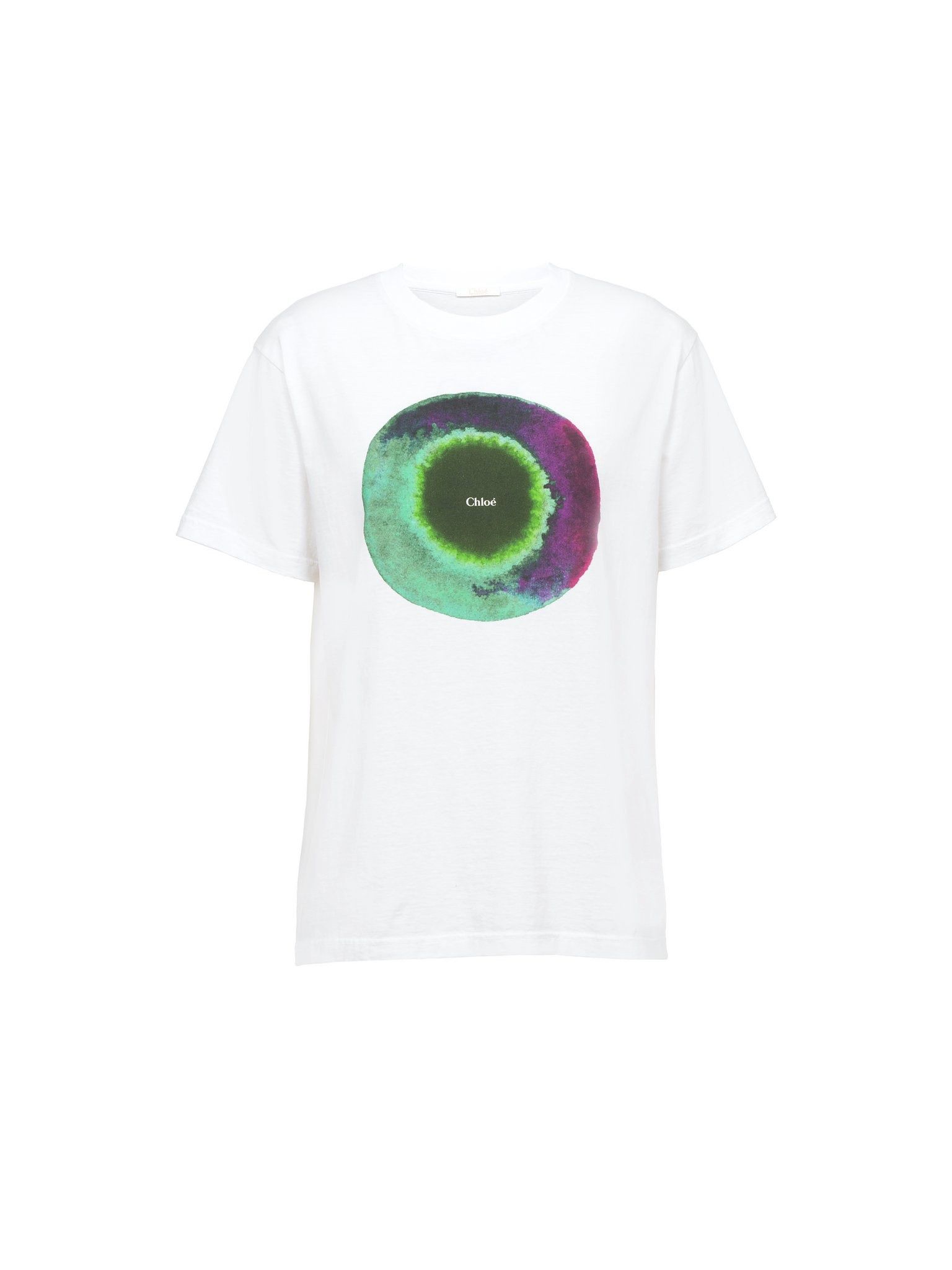 Chloe o1loc1c0425 CHC23 T-Shirt in White & Green Size L / US 10 / IT 46 - 1 Thumbnail