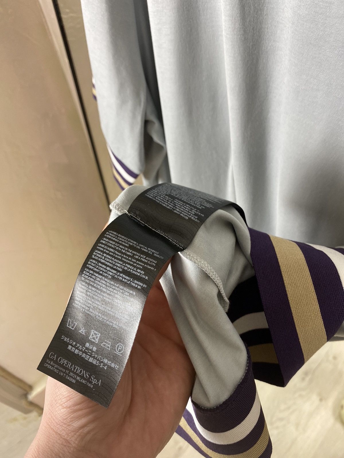 Emporio Armani Giorgio Armani Oversized Ribbed Trim T-Shirt | Sky Blue Size US XXL / EU 58 / 5 - 6 Thumbnail
