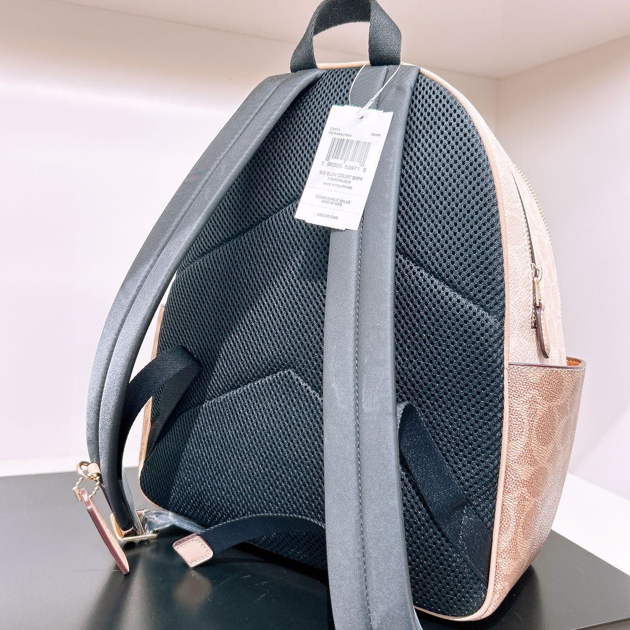 Coach Court Backpack In Blocked Signature Canvas CZ771 Size ONE SIZE - 4 Thumbnail