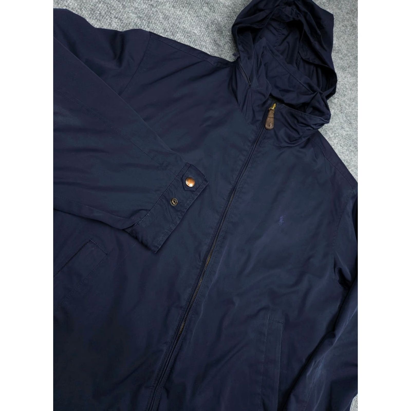 Polo Ralph Lauren VINTAGE Polo Ralph Lauren Jacket Mens Large Navy Full Zip Lined Hooded Bomber Jacket Navy Blue 90s Classic Mens Size US L / EU 52-54 / 3 - 2 Thumbnail