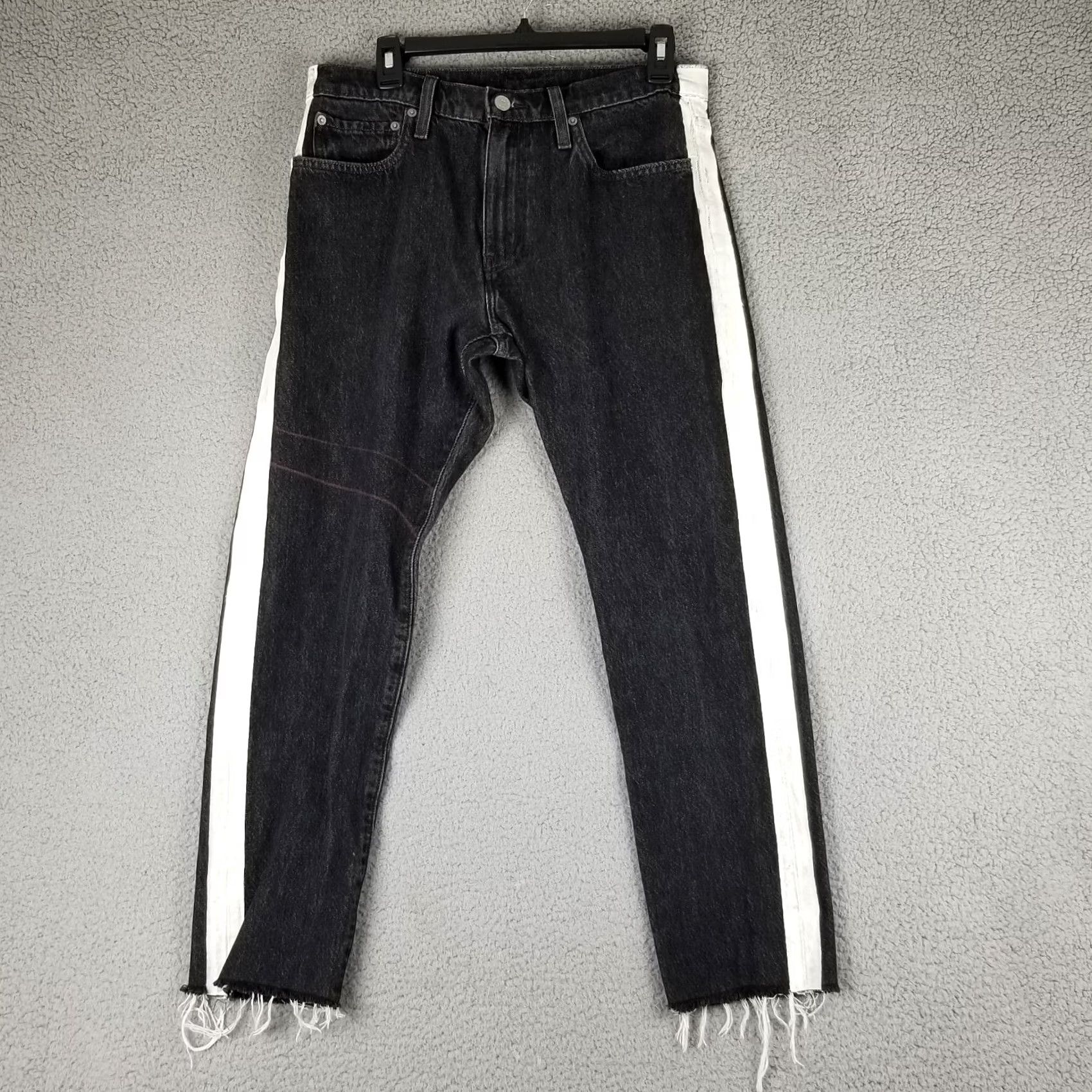 Levi's LEVI'S 512 Jeans 32X26 Slim Distressed Premium Big E Skull Snake Art 5-Pocket Leather Belt Loops Black Denim Unisex Adults Jeans Size US 32 / EU 48 - 3 Thumbnail