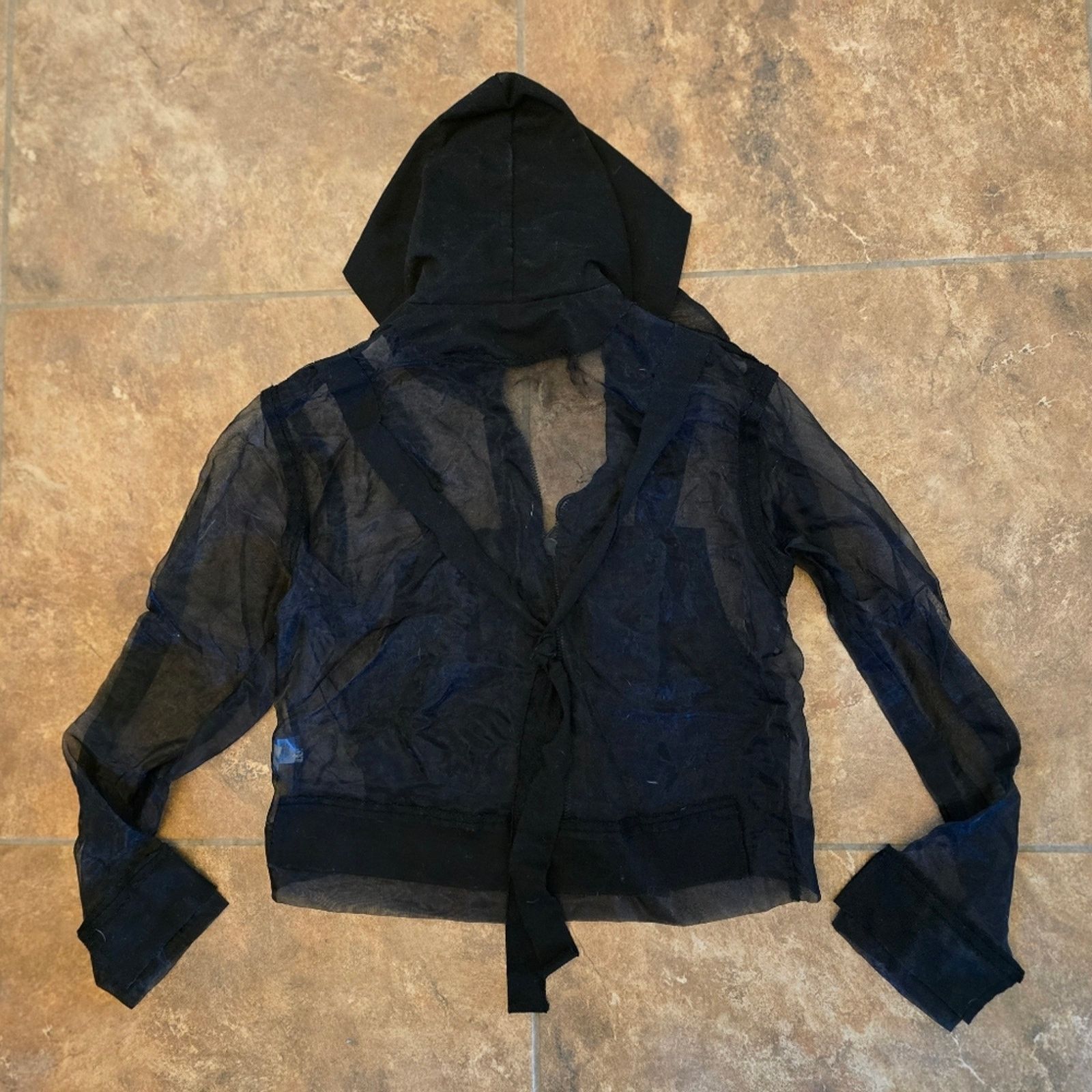 Other Black Mesh Detailed | FASHION NOVA | Cropped Zip Up Size XS / US 0-2 / IT 36-38 - 2 Thumbnail