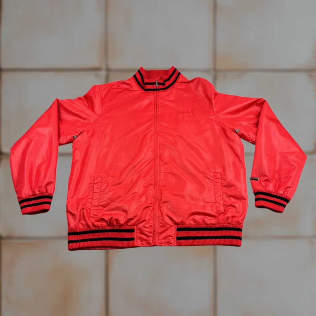 Sean John Sean John Jacket Adult 2XL Red Satin Track Bomber Striped Trim Logo Embroidered 90s Hip Hop Vintage: No Size US XXL / EU 58 / 5 - 1 Thumbnail