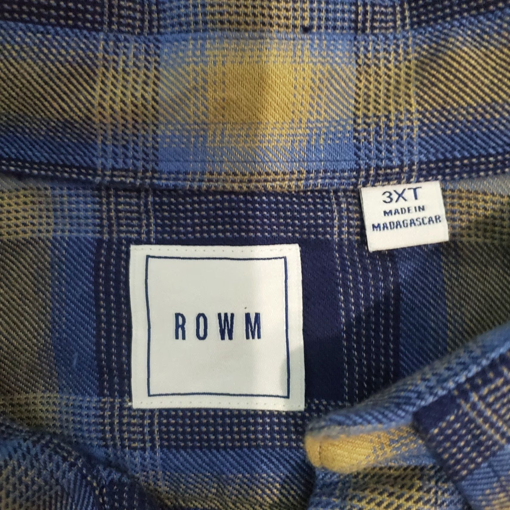 Vintage ROWM Flannel Shirt Button-Up Open Road Brown Blue Plaid Mens 3XT Tall New Size US XXL / EU 58 / 5 - 6 Thumbnail